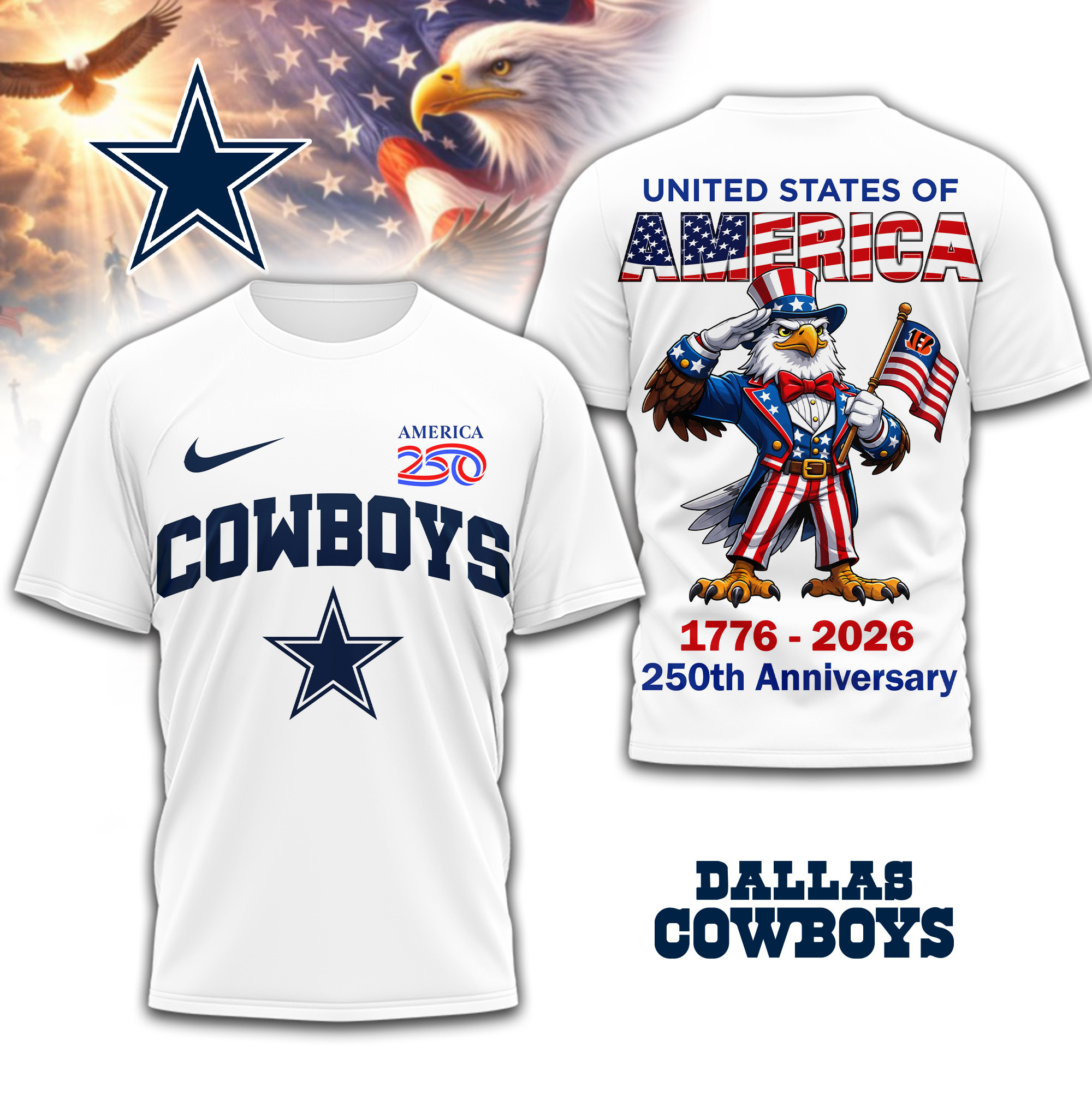 Dallas Cowboys | Premium NFL American 250 3D Shirt TD