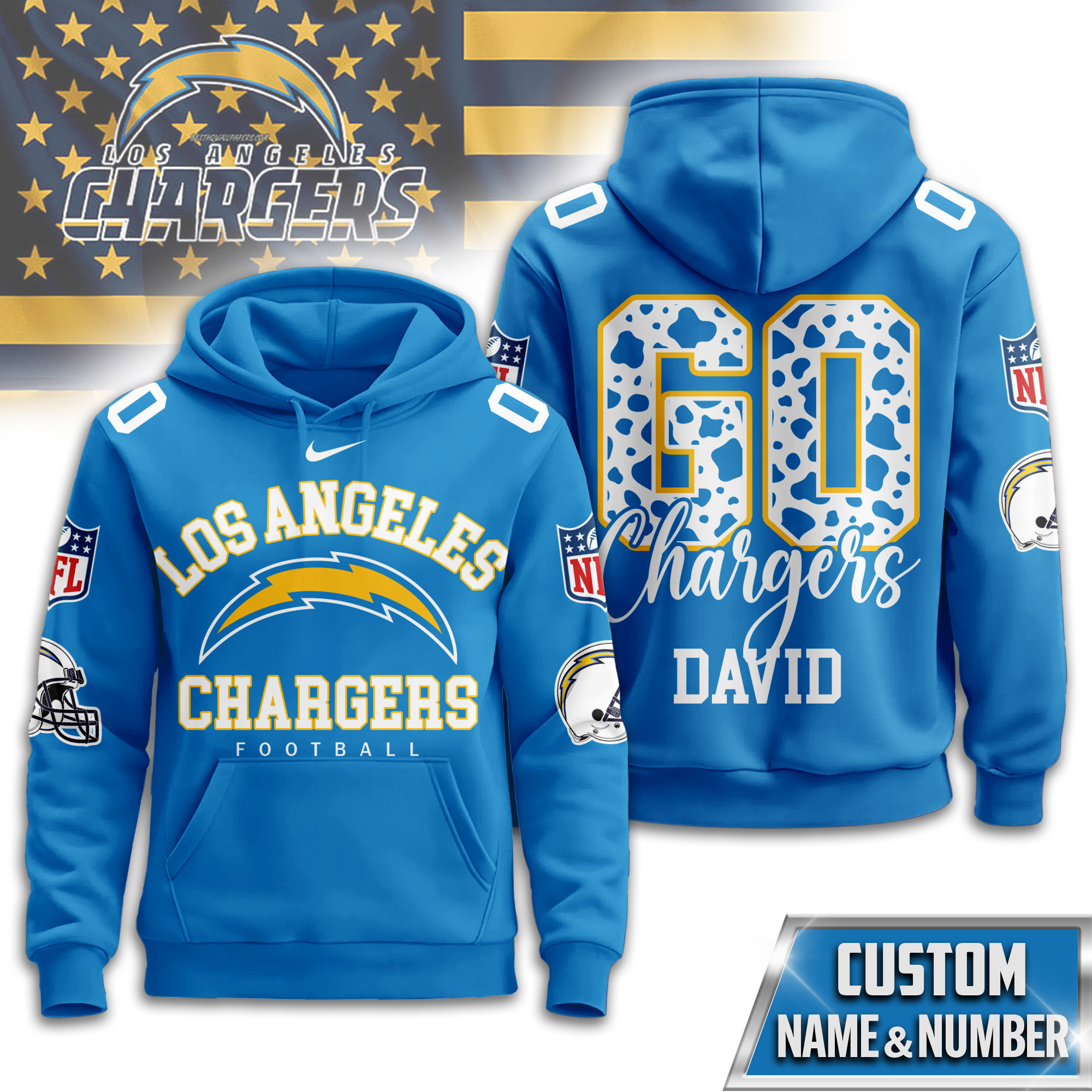 Los Angeles Chargers | Premium NFL Custom Game Day Hoodie TD