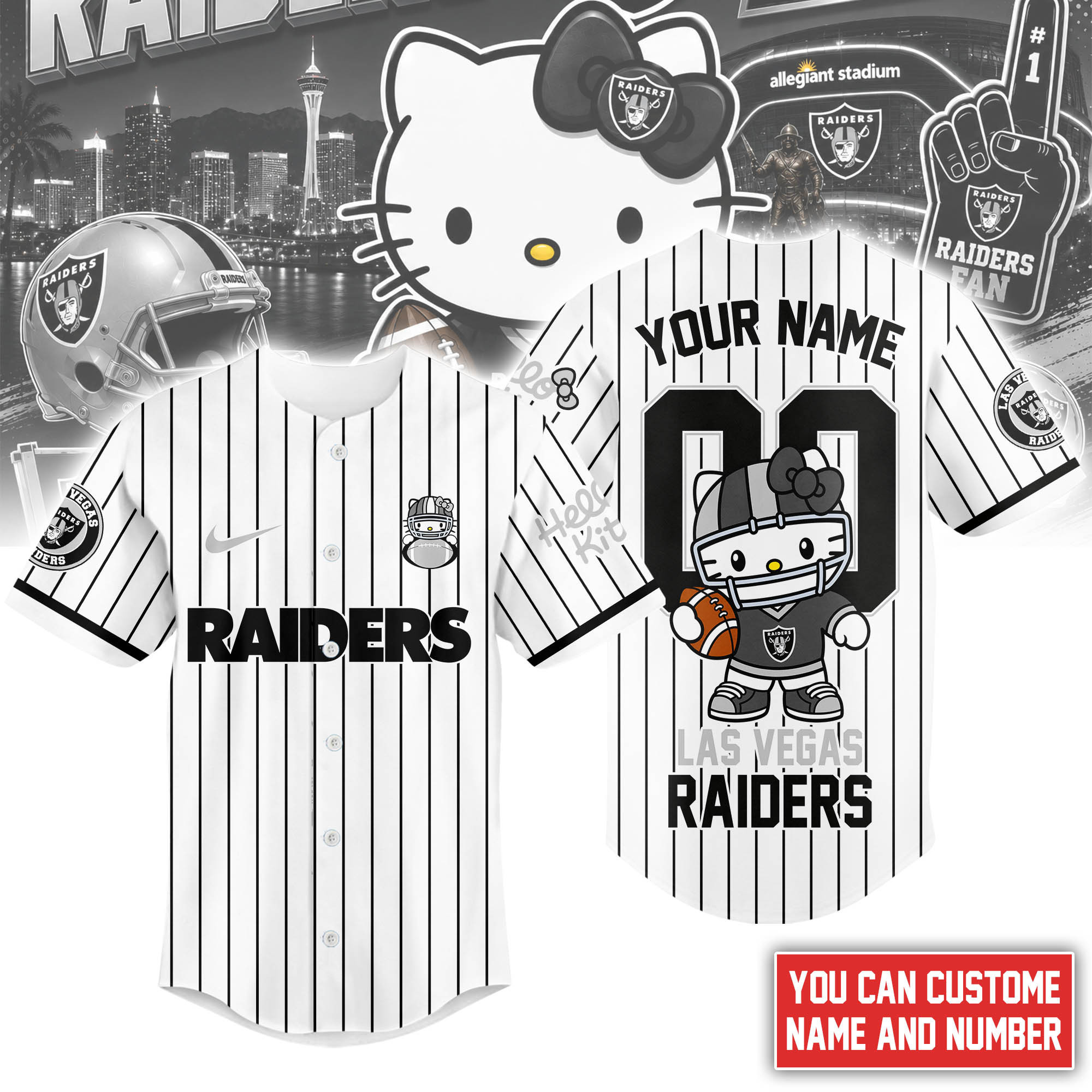 Las Vegas Raiders | Premium NFL Kitty Game Day Custom Jersey Shirt NTH1