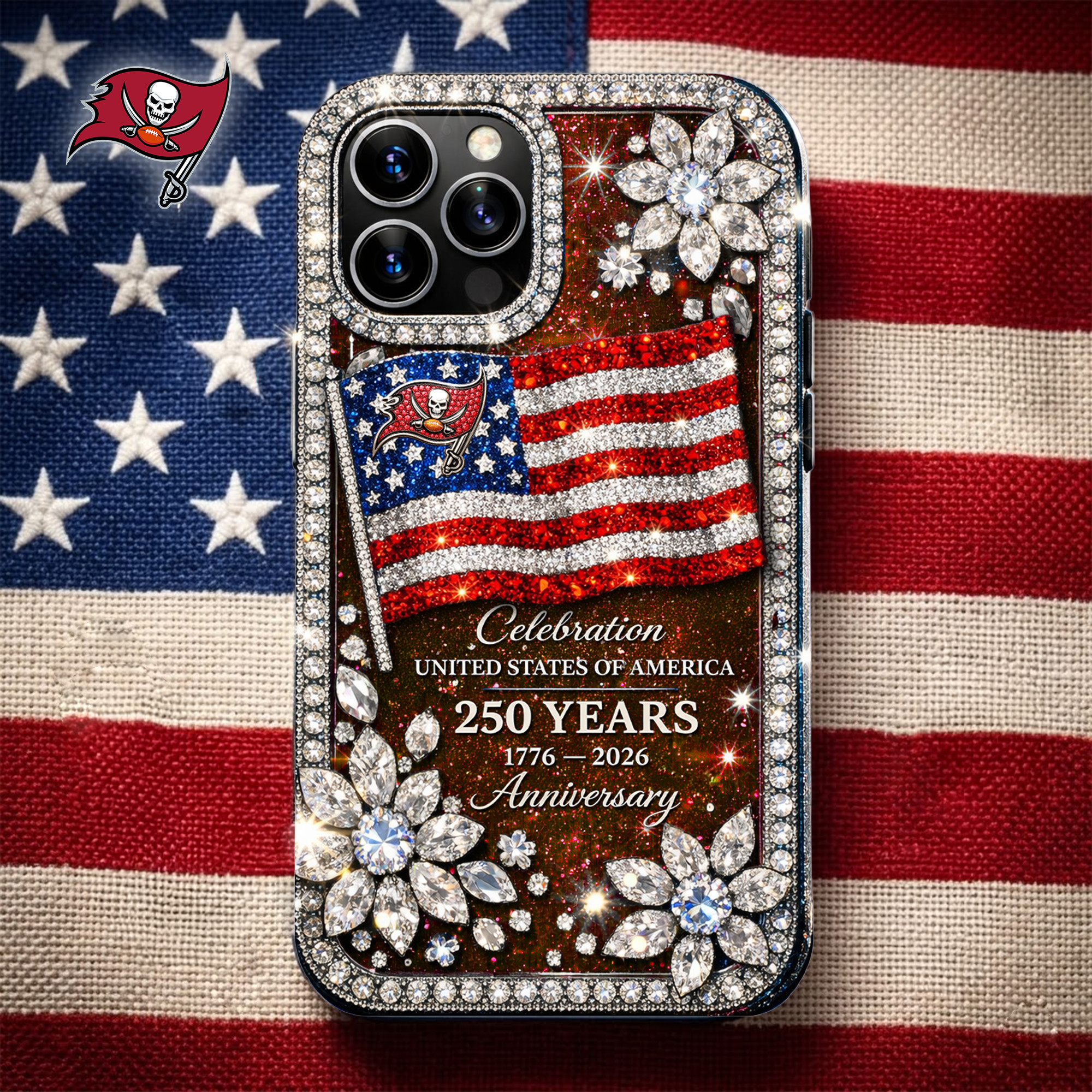 Tampa Bay Buccaneers | Premium NFL Celebration United States Of America 250 Years Luxury Phone Case TD