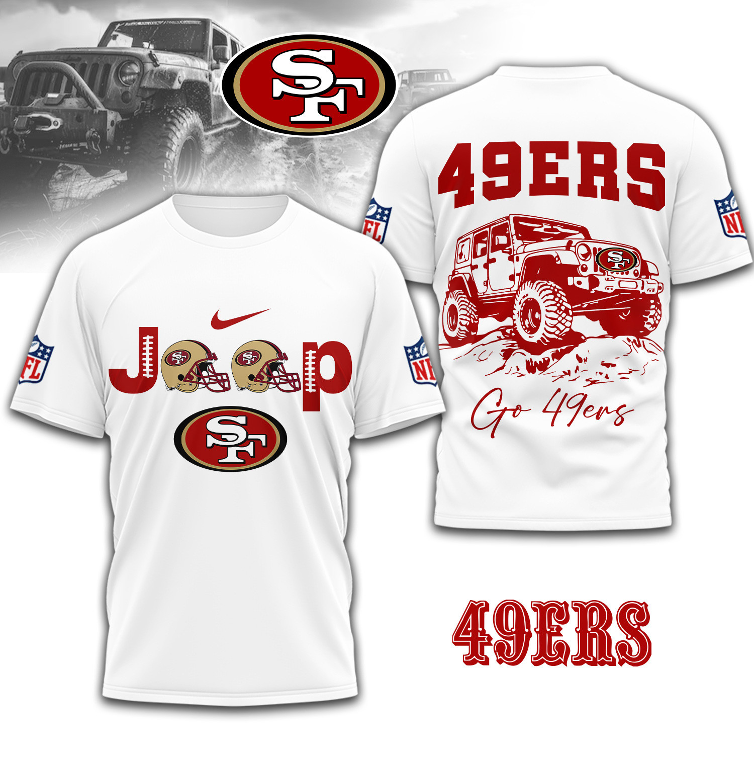 San Francisco 49ers | Premium NFL Jeep 3D Shirt TD