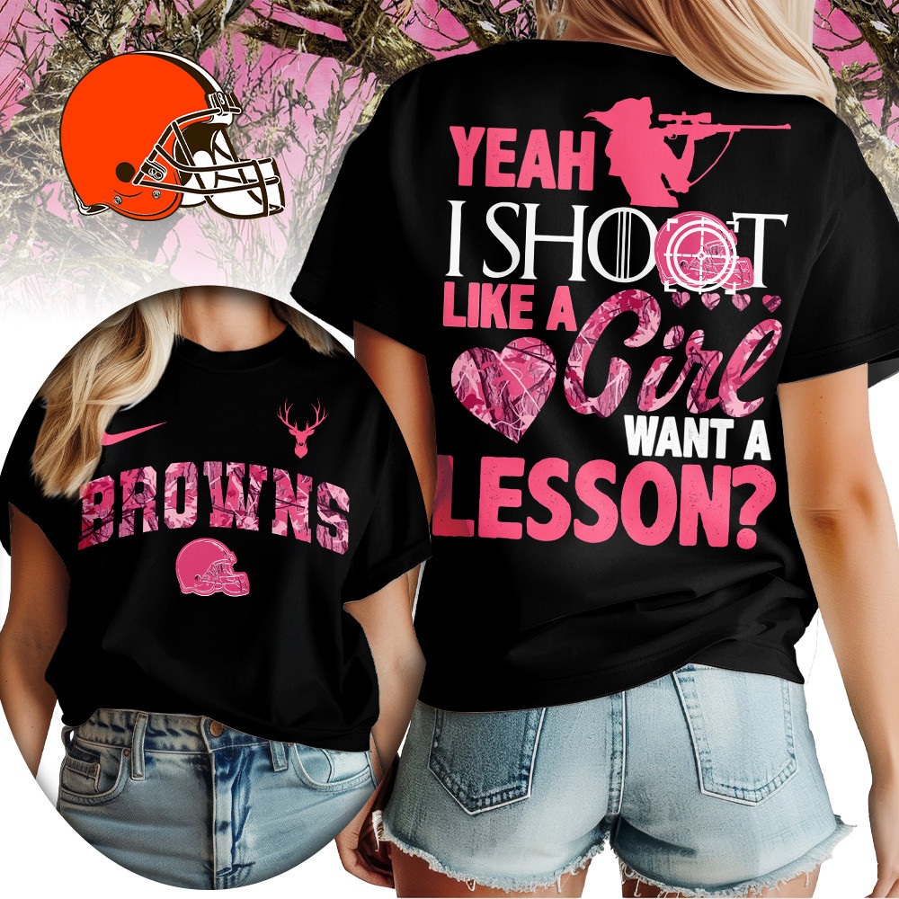 Cleveland Browns | Premium NFL Shoot Like A Girl Women Shirt TD