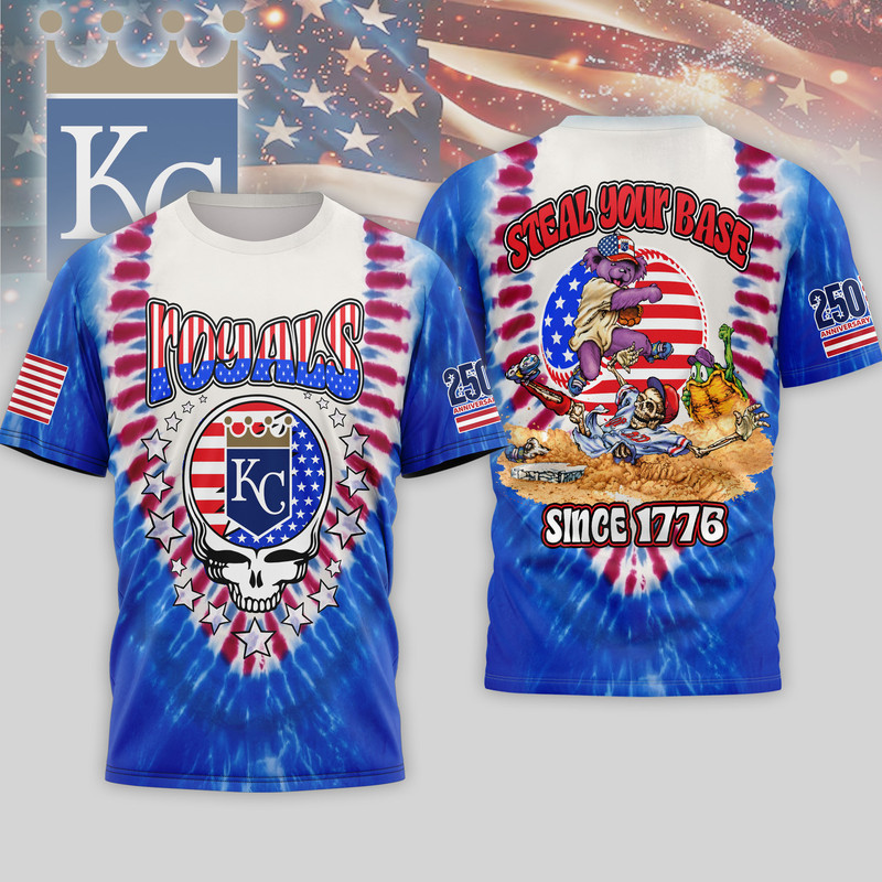 Kansas City Royals | Premium MLB Grateful Dead 250 Years Of America 3D Shirt HY