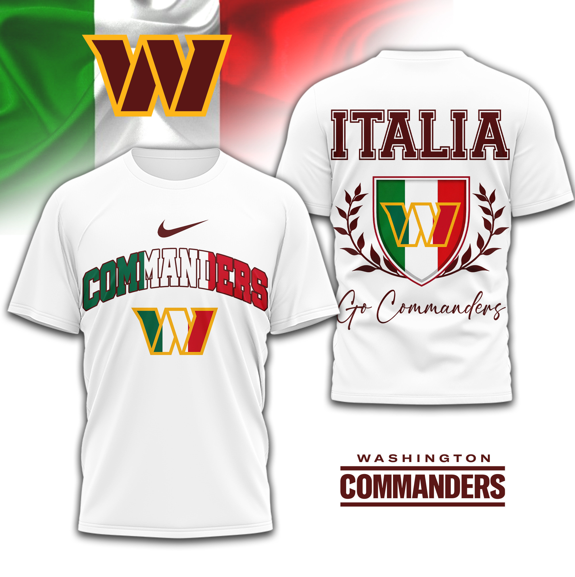 Washington Commanders | Premium NFL Italia 3D Shirt TD