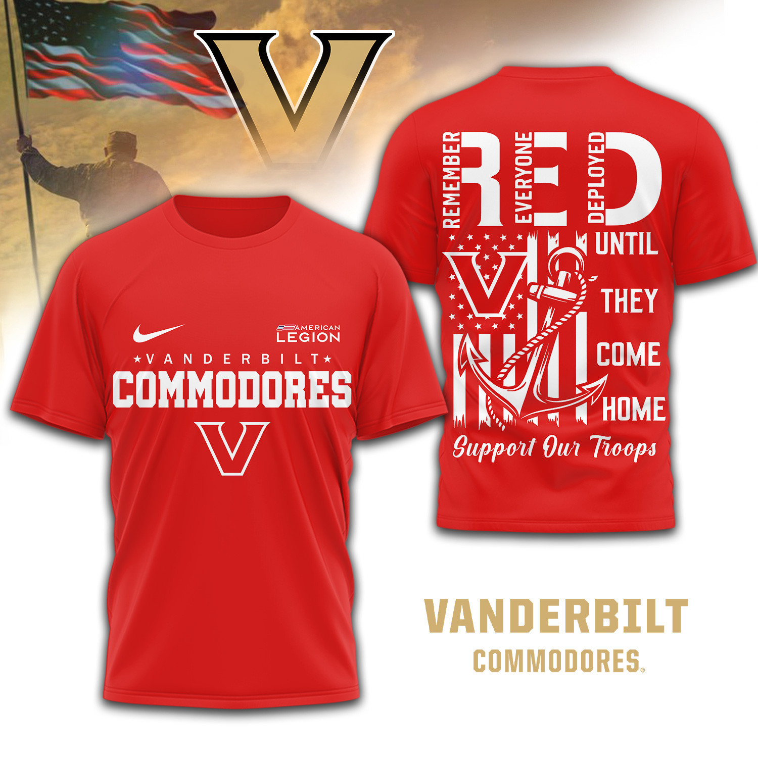 Vanderbilt Commodores | Premium NCAA Red Friday Shirt TD