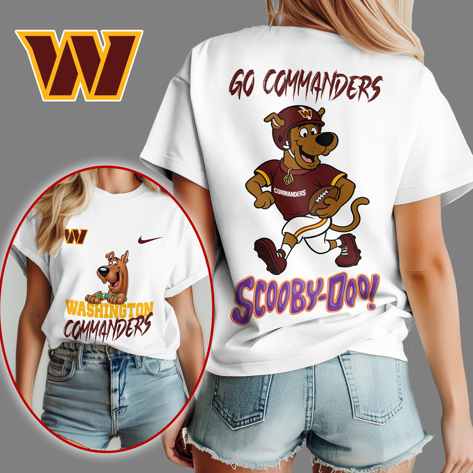 Washington Commanders | Premium NFL Scooby-Doo Fan Women's Shirt NY