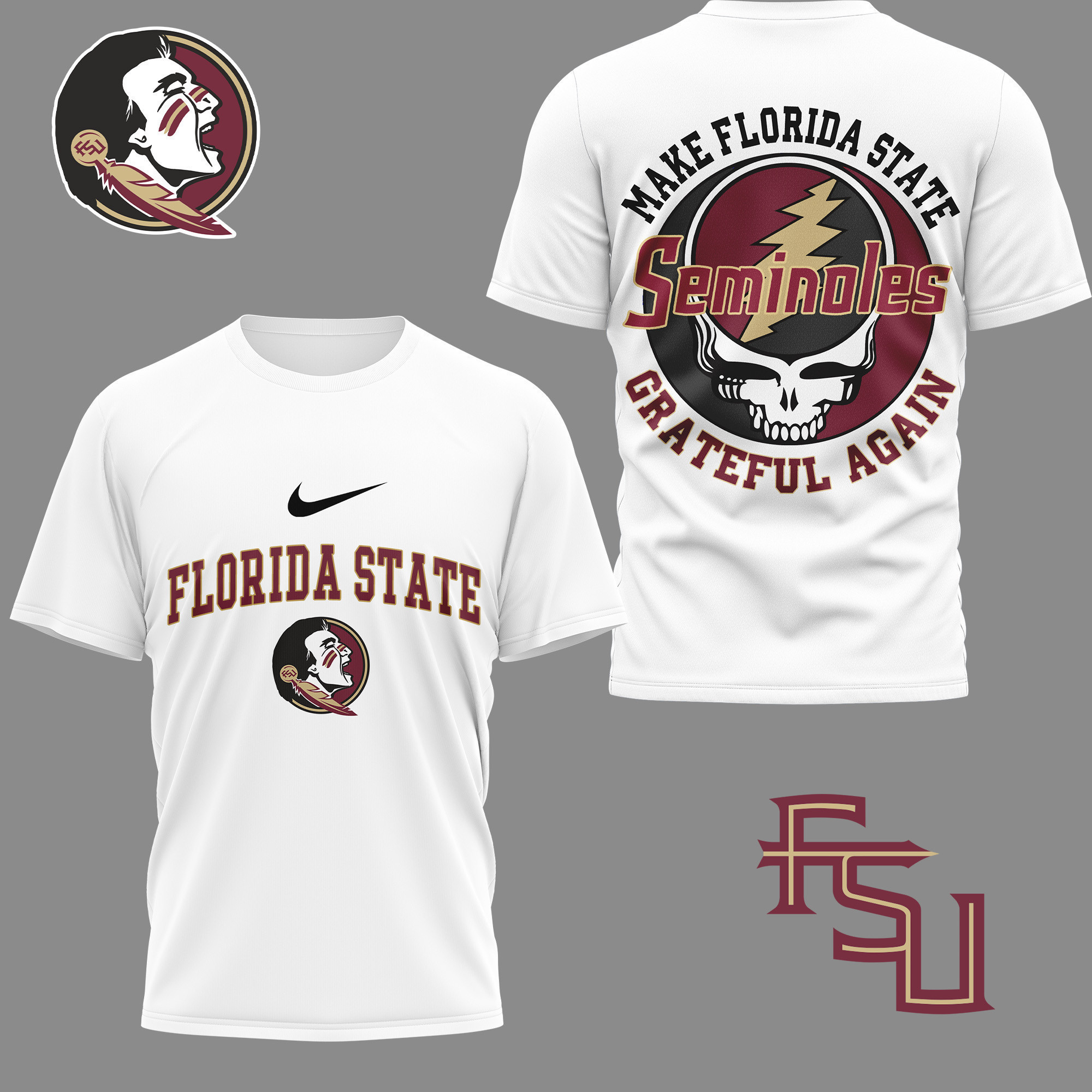 Florida State Seminoles | Premium NCAA Grateful Game Day 3D Shirt NY