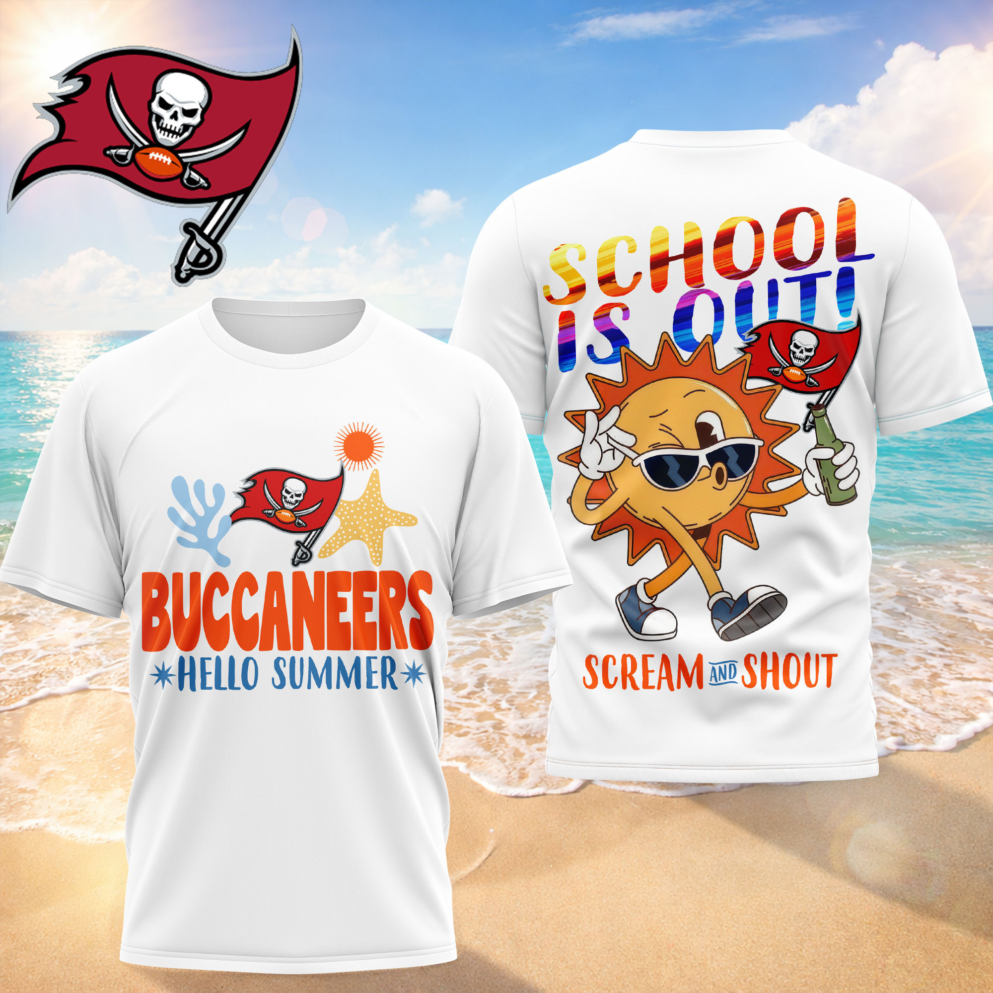 Tampa Bay Buccaneers | Premium NFL Hello Summer 3D T-Shirt HY