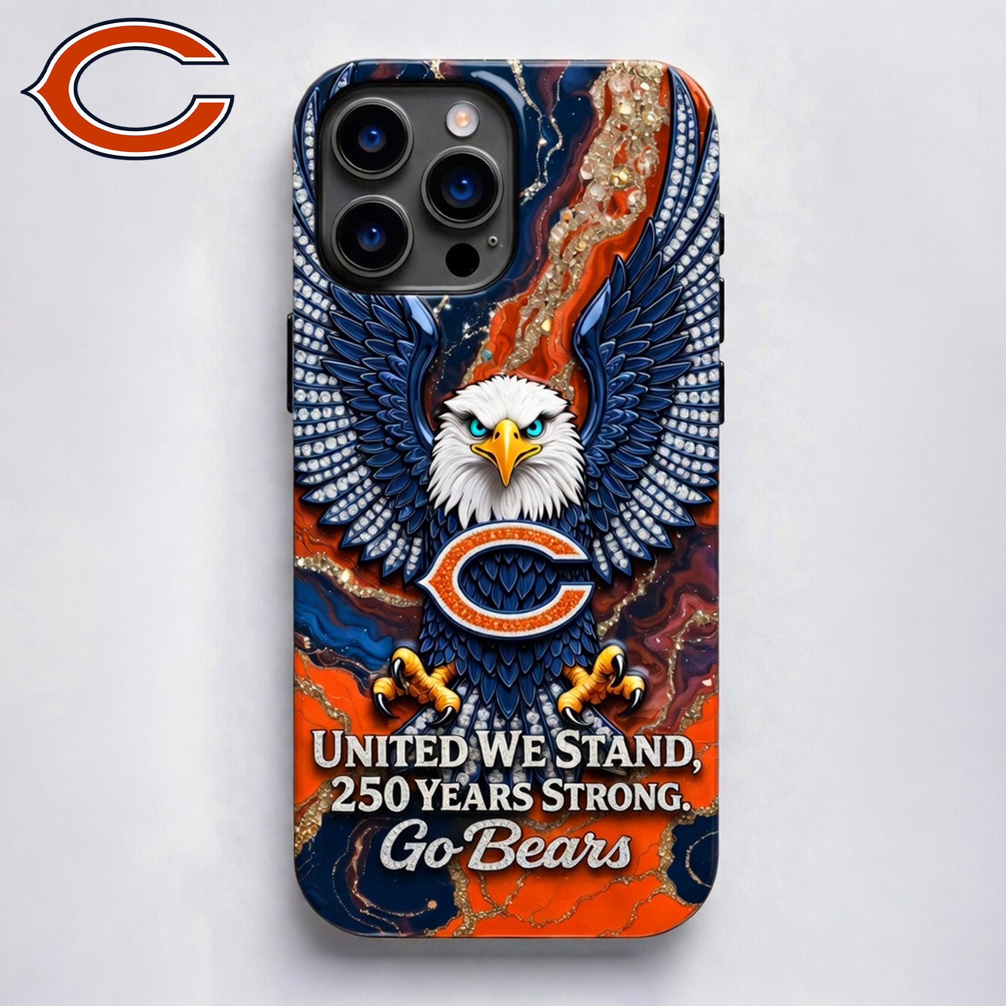 Chicago Bears | Premium NFL 250 Years Of America Freedom Luxury Phone Case NY