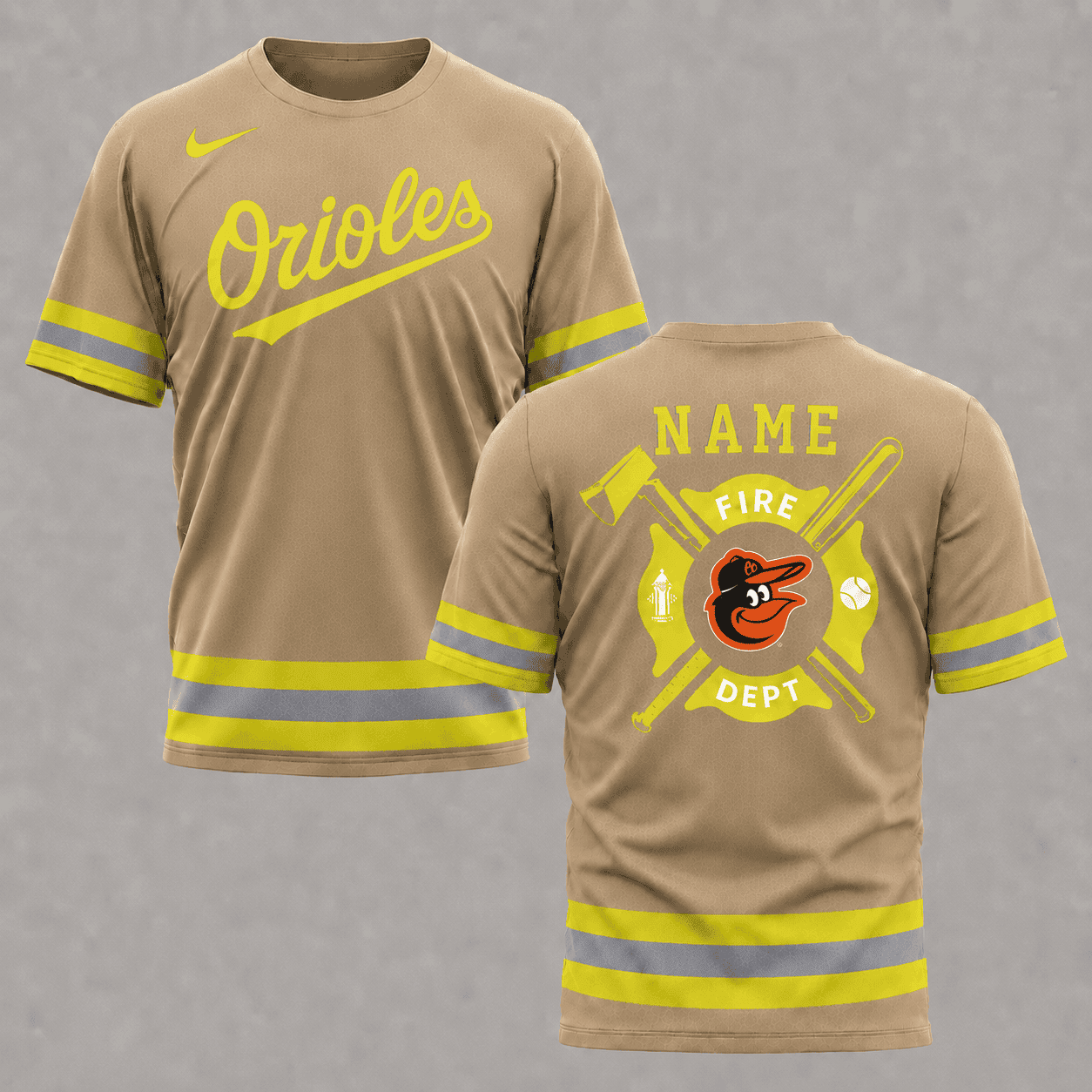 Baltimore Orioles | MLB x Personalized Firefighters Hi-vis 3D Shirt