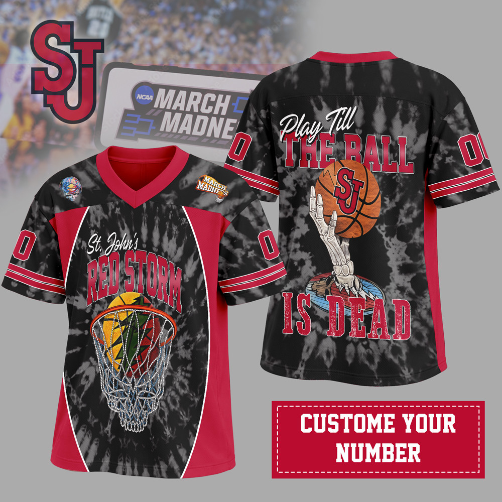 St. John's Red Storm | Premium NCAA x Grateful Dead V-neck Baseball Jersey HY