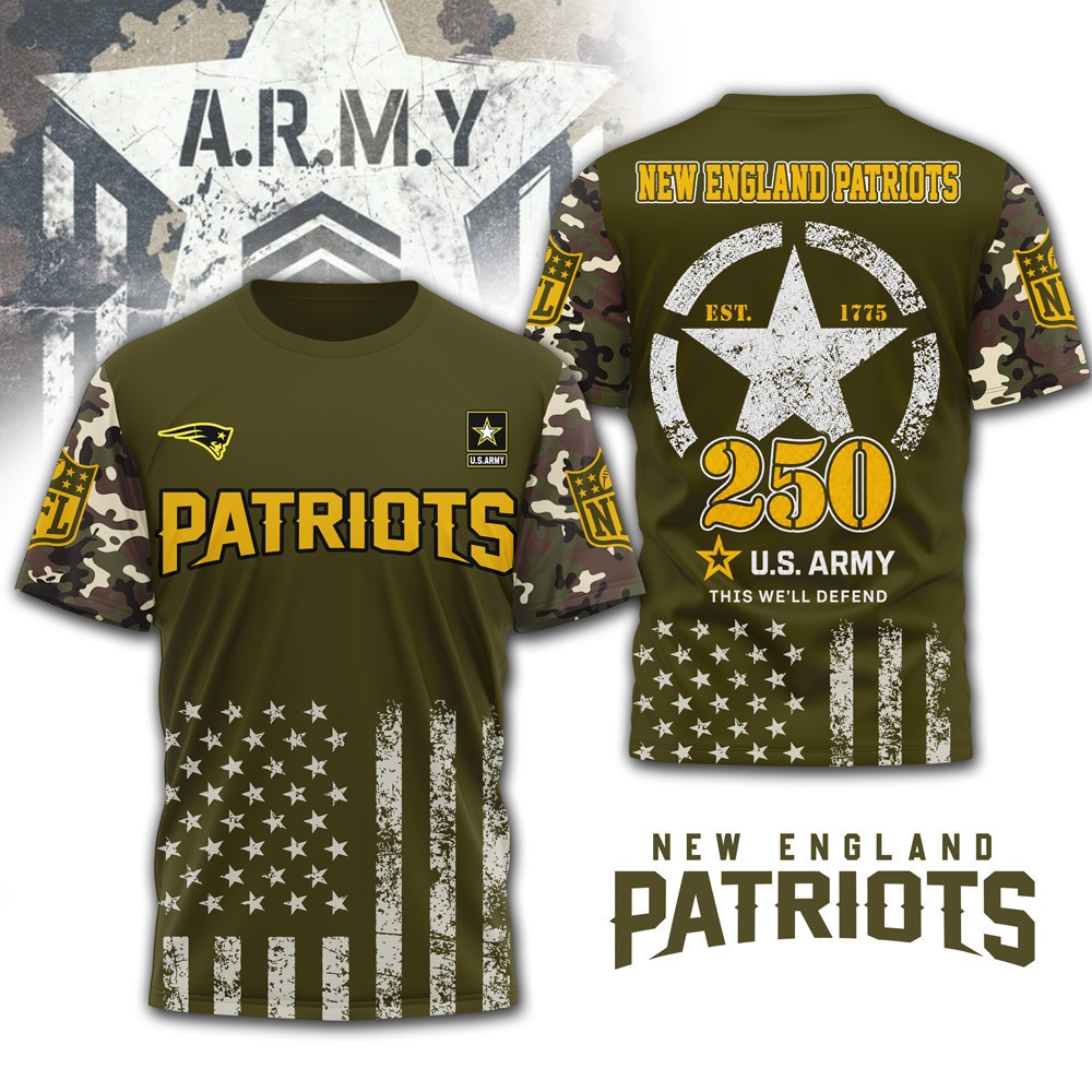 New England Patriots | Premium NFL Military Pride 3D Shirt NTH1