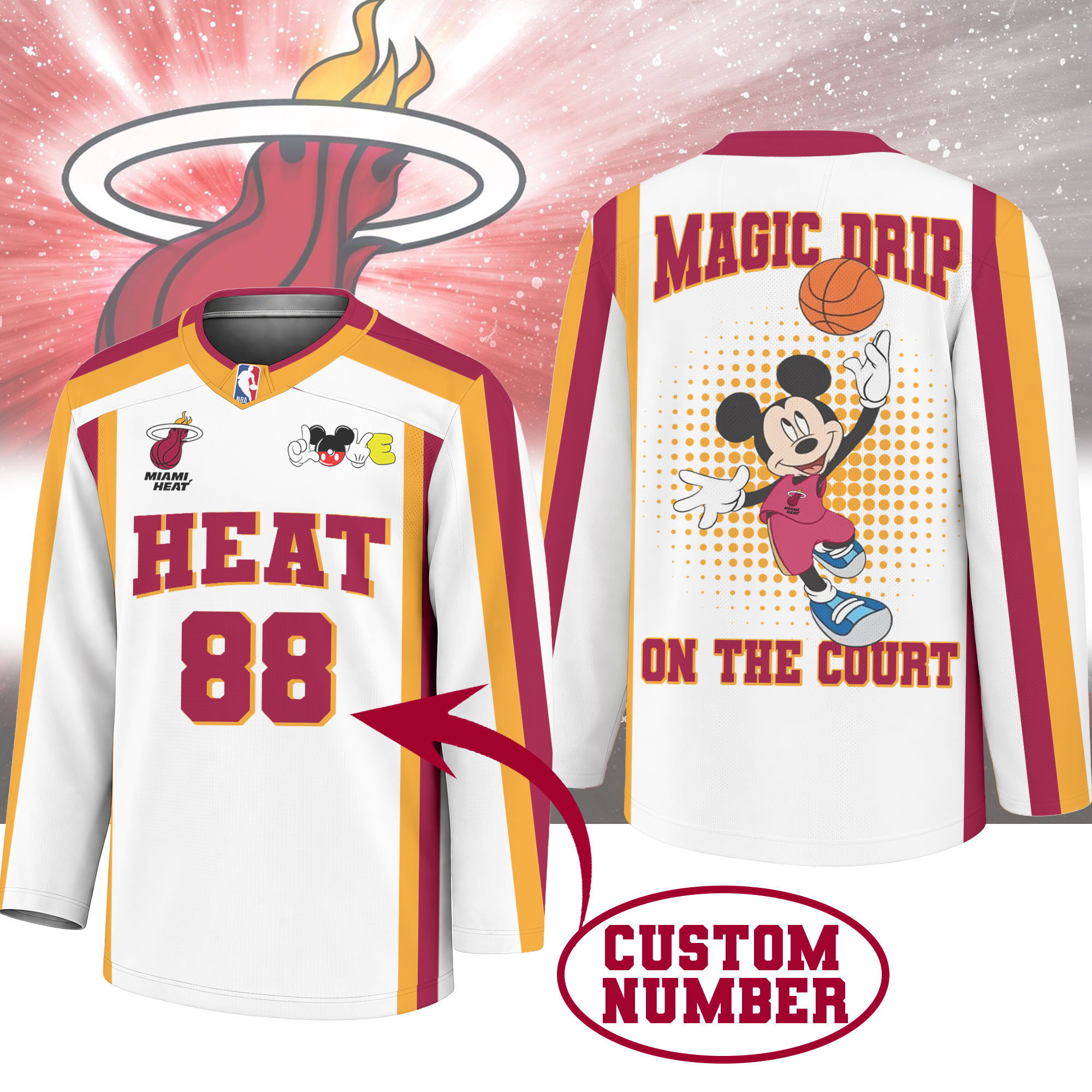 Miami Heat | Premium NBA Magic Drip Long Jersey NTH1