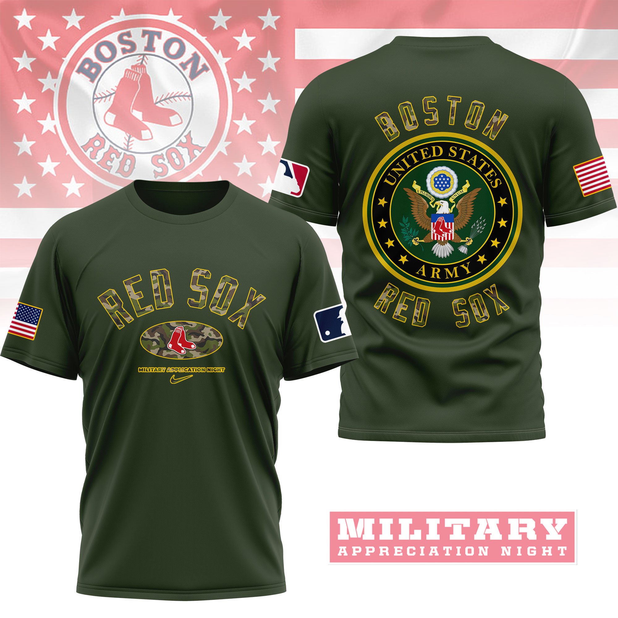 Boston Red Sox | Premium MLB Military Pride 3D Shirt NY