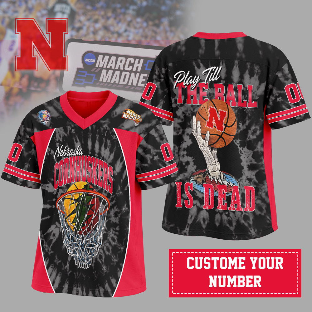 Nebraska Cornhuskers | Premium NCAA x Grateful Dead V-neck Baseball Jersey HY