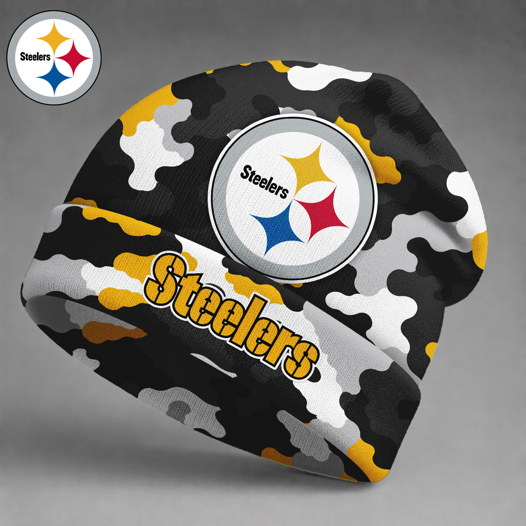 Pittsburgh Steelers| Premium NFL Camo Game Day Beanie Hat NY
