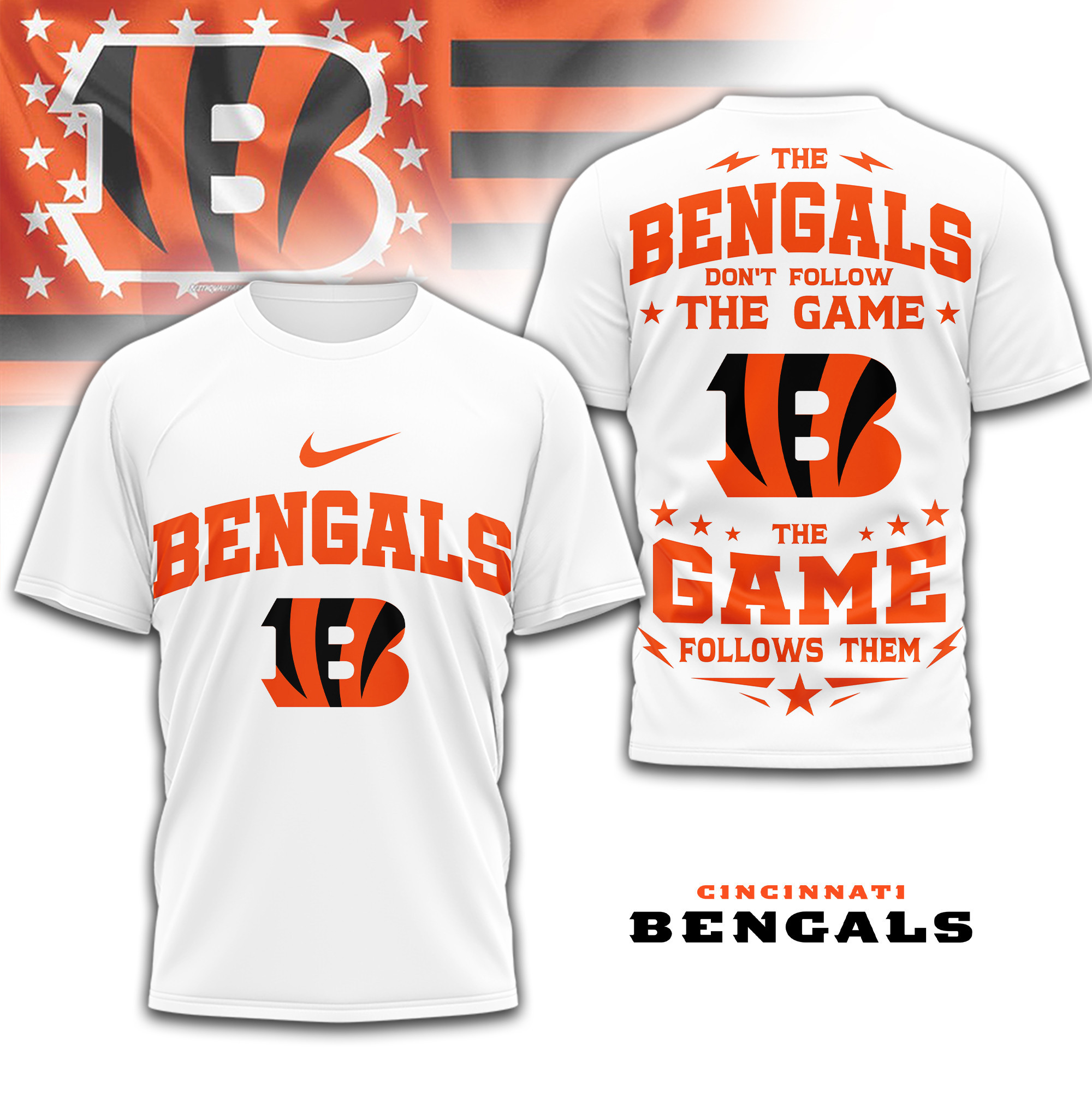 Cincinnati Bengals | Premium NFL Rule The Field 3D Shirt TD