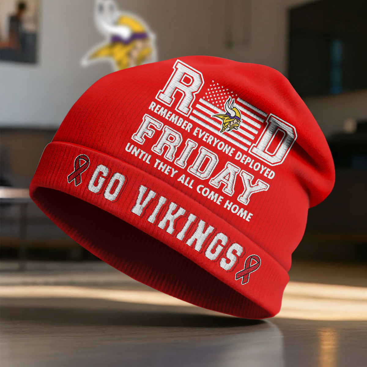 Minnesota Vikings | Premium NFL Red Friday Beanie Hat NY