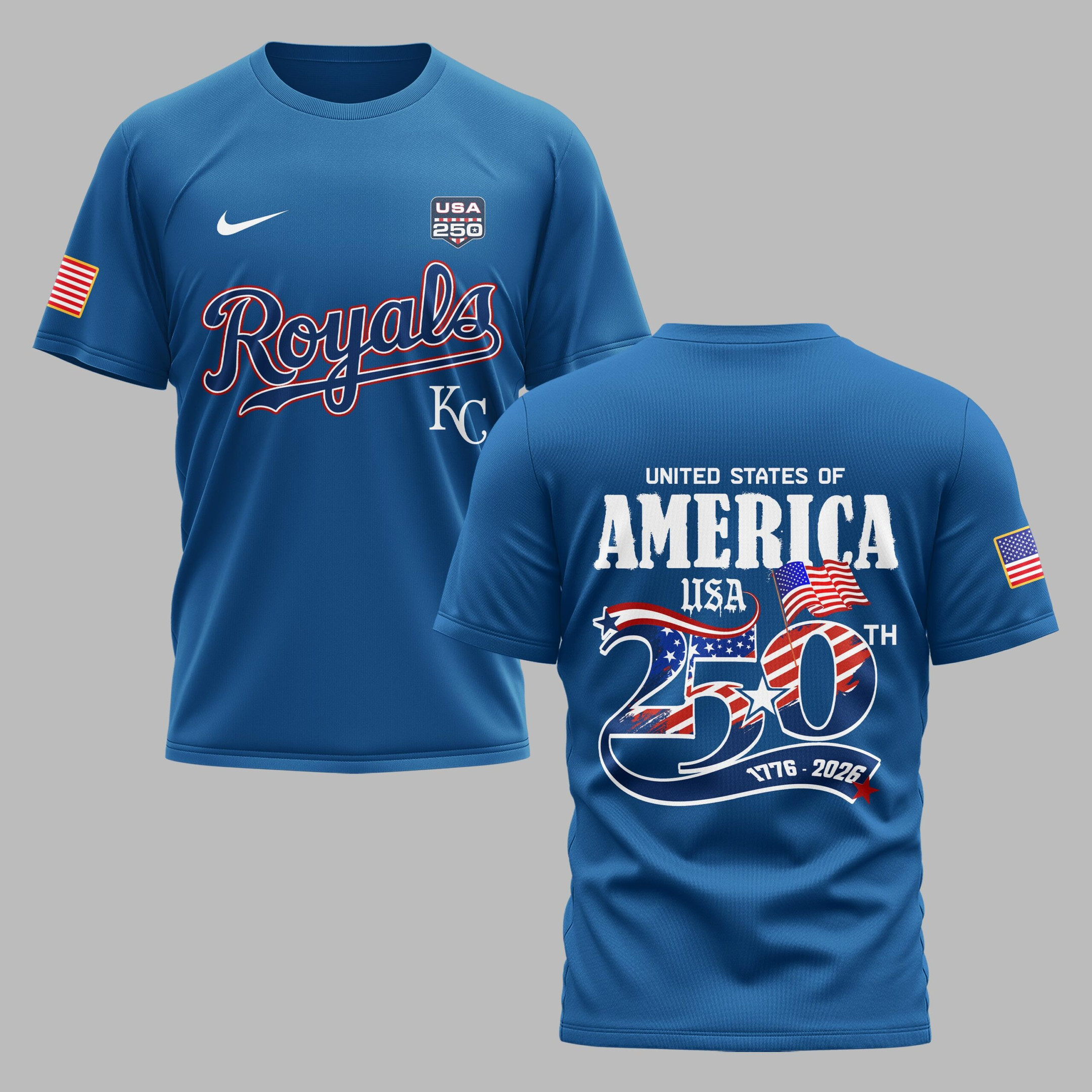 Kansas City Royals X 250 Years Of Freedom Premium T Shirt