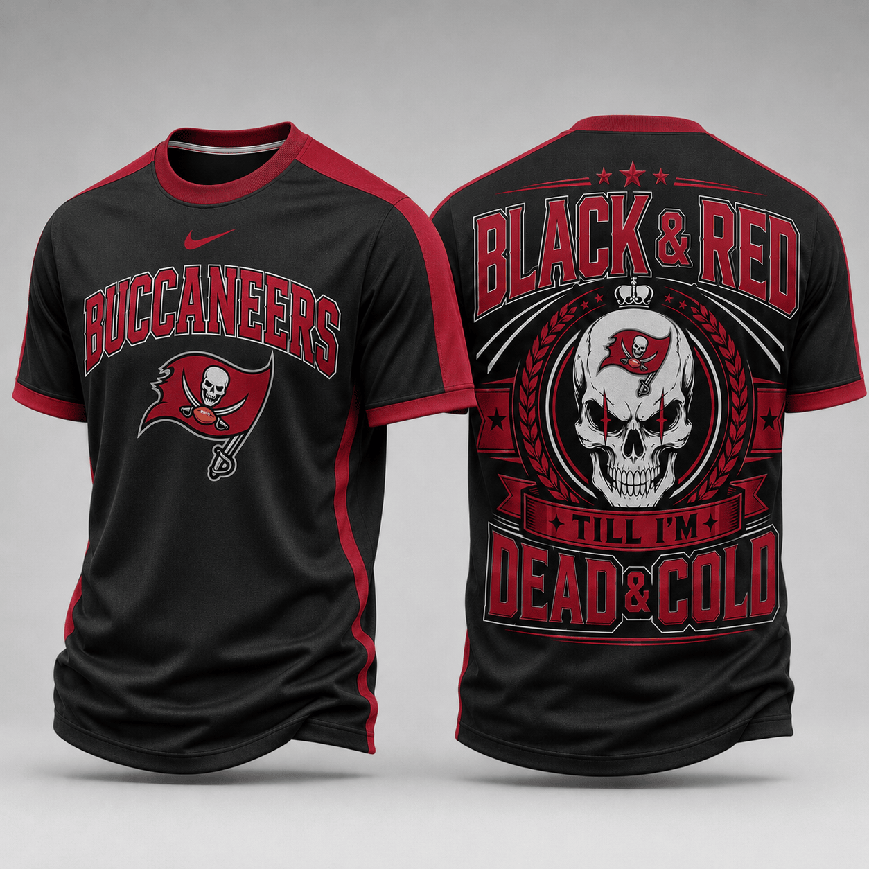 Tampa Bay Buccaneers | Premium NFL Till I’m Dead Forever Skull Fan Pride 3D Shirt TD