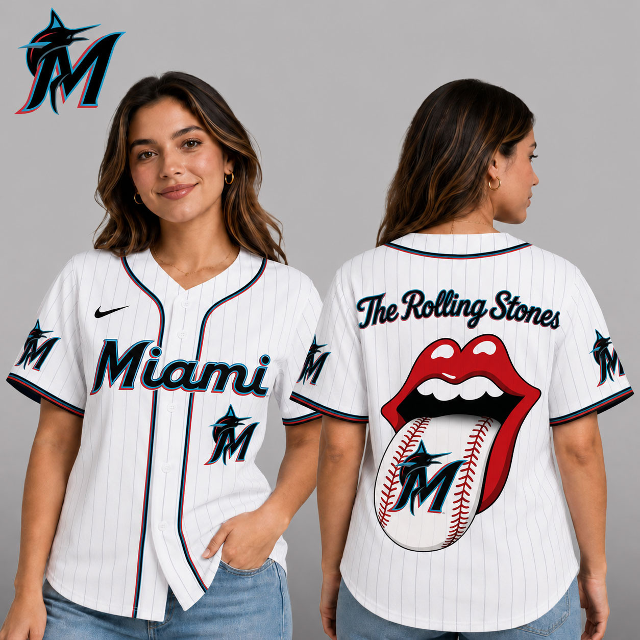 Miami Marlins | Premium MLB The Rolling Stones Jersey Shirt TD