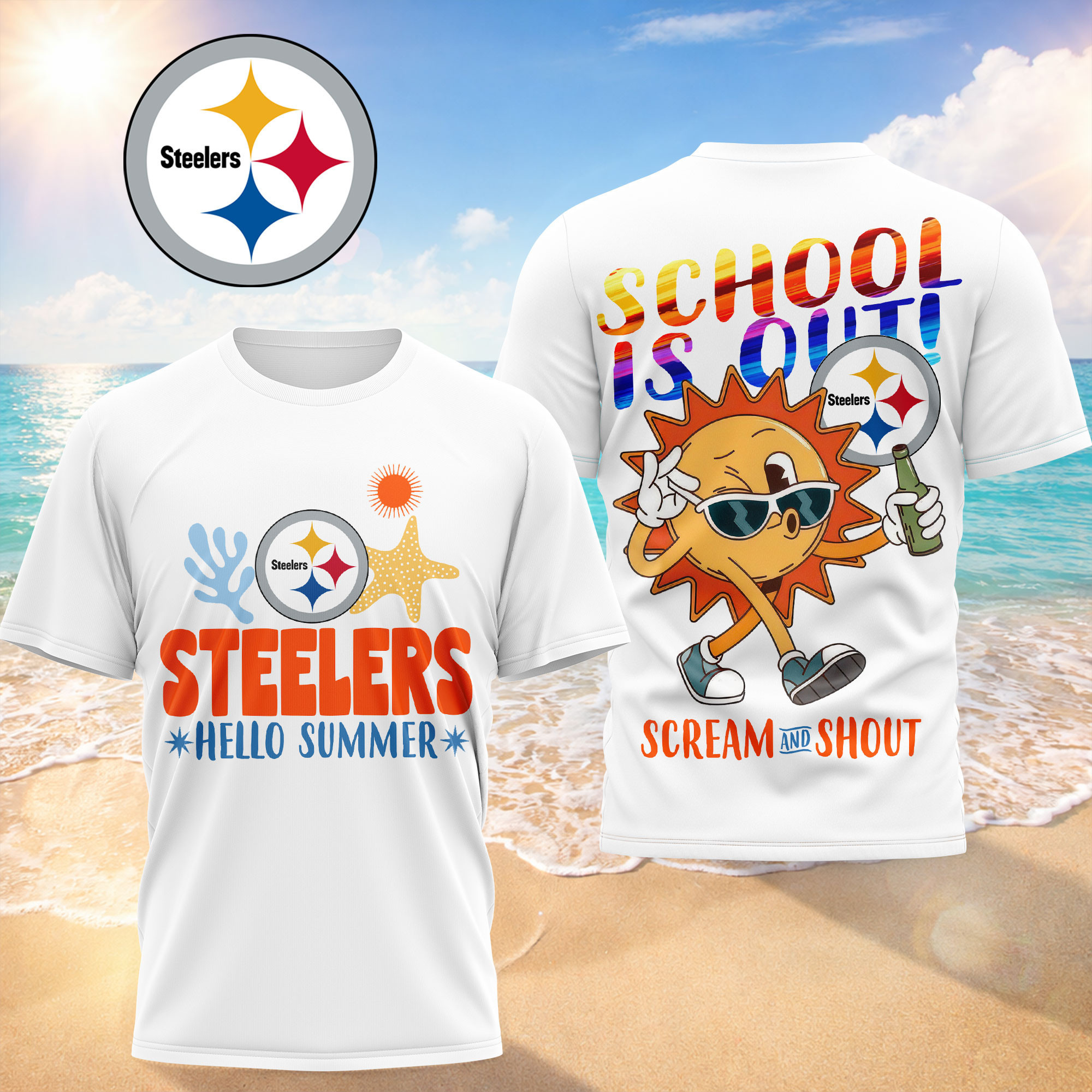 Pittsburgh Steelers | Premium NFL Hello Summer 3D T-Shirt HY