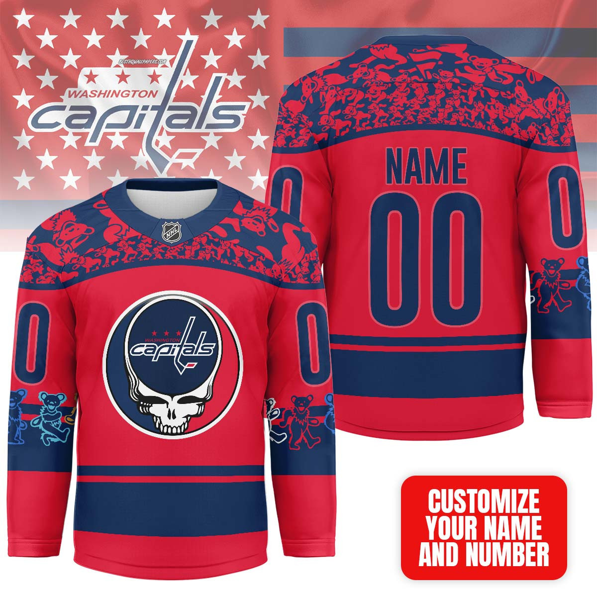 Washington Capitals | Premium NHL X Grateful Dead Hockey Jersey NP