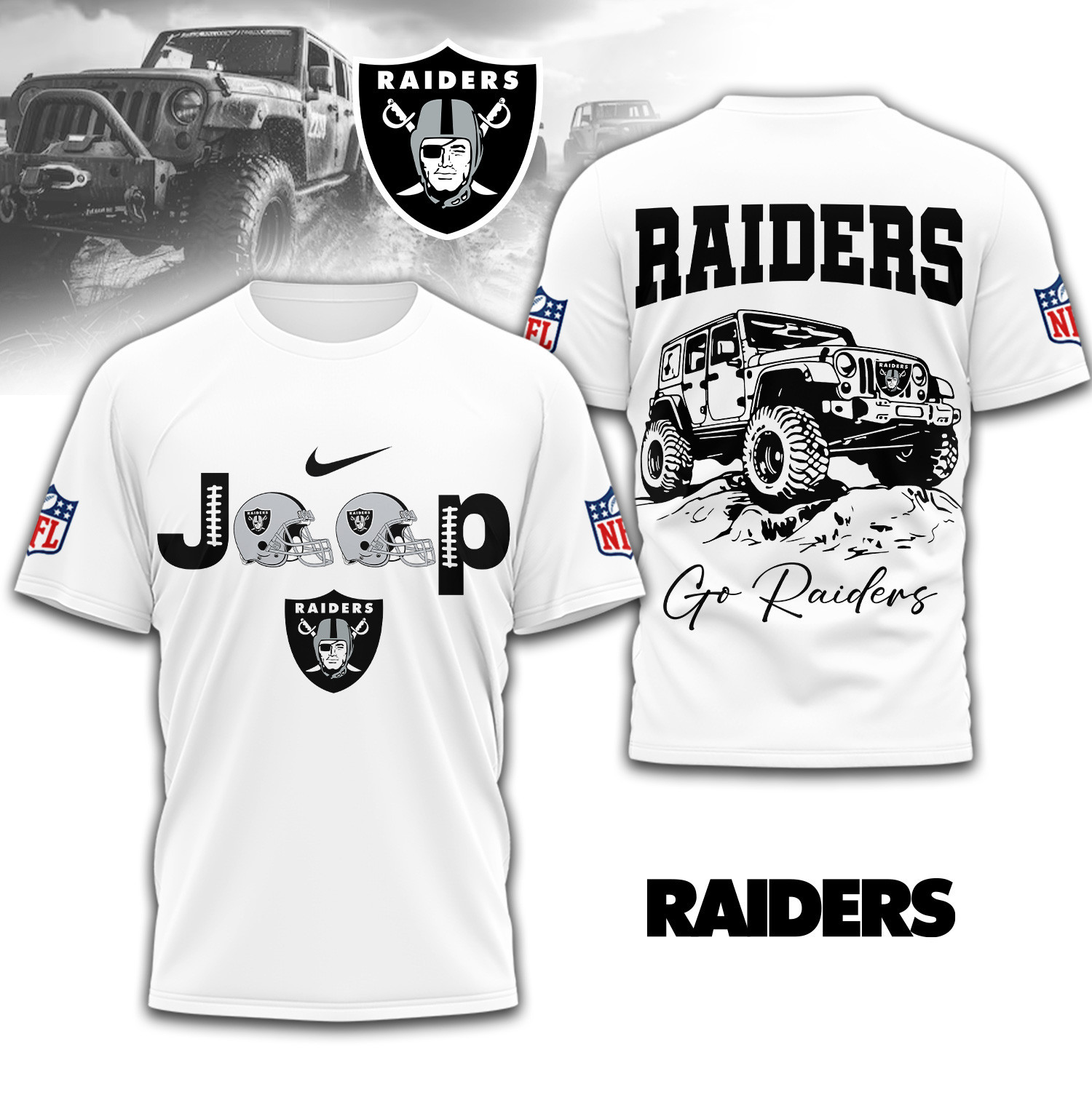 Las Vegas Raiders | Premium NFL Jeep 3D Shirt TD