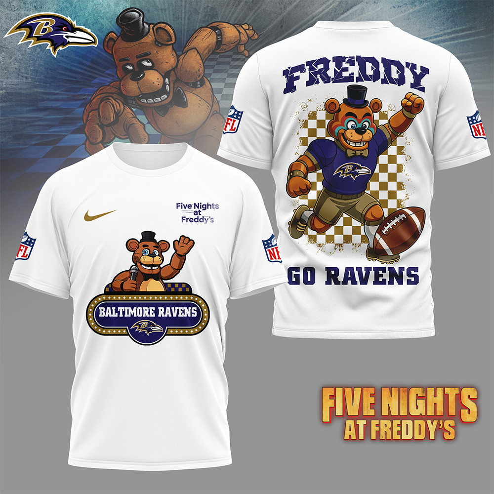 Baltimore Ravens | Premium NFL Five Nights at Freddy's 3D Shirt HI