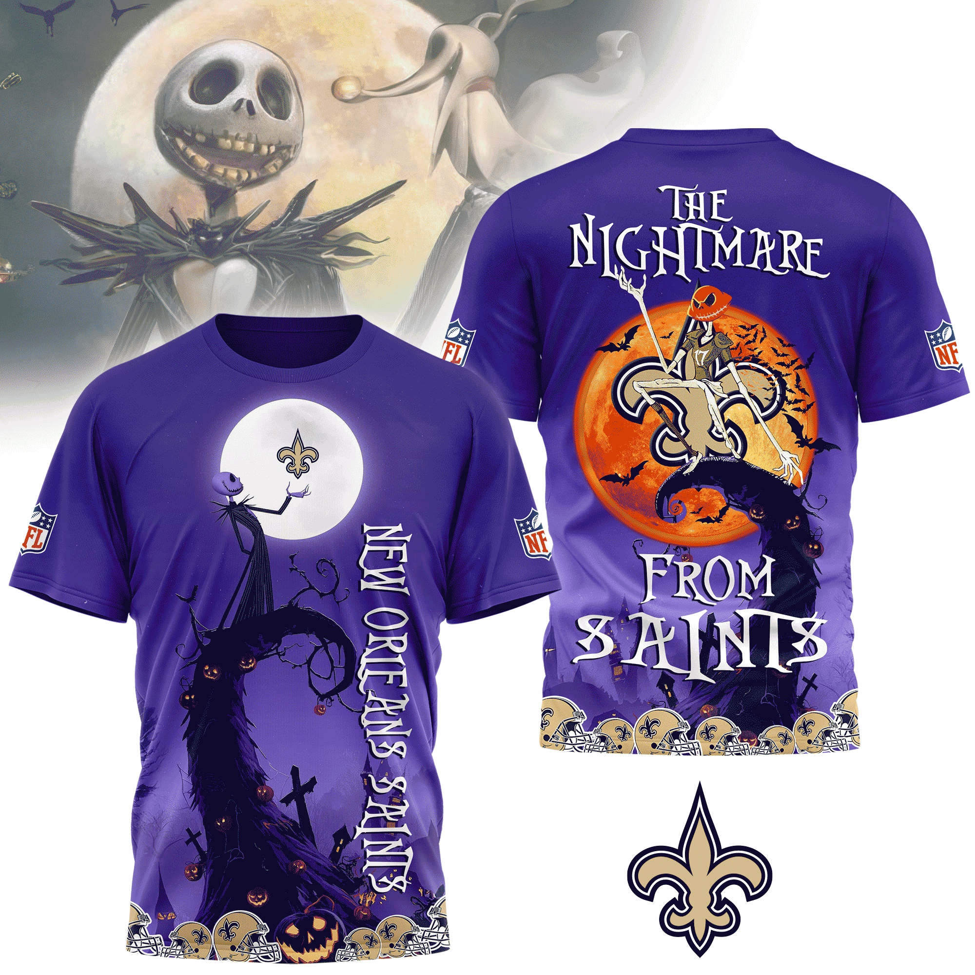 New Orleans Saints | Premium NFL Halloween The Nightmare 3D Shirt NY