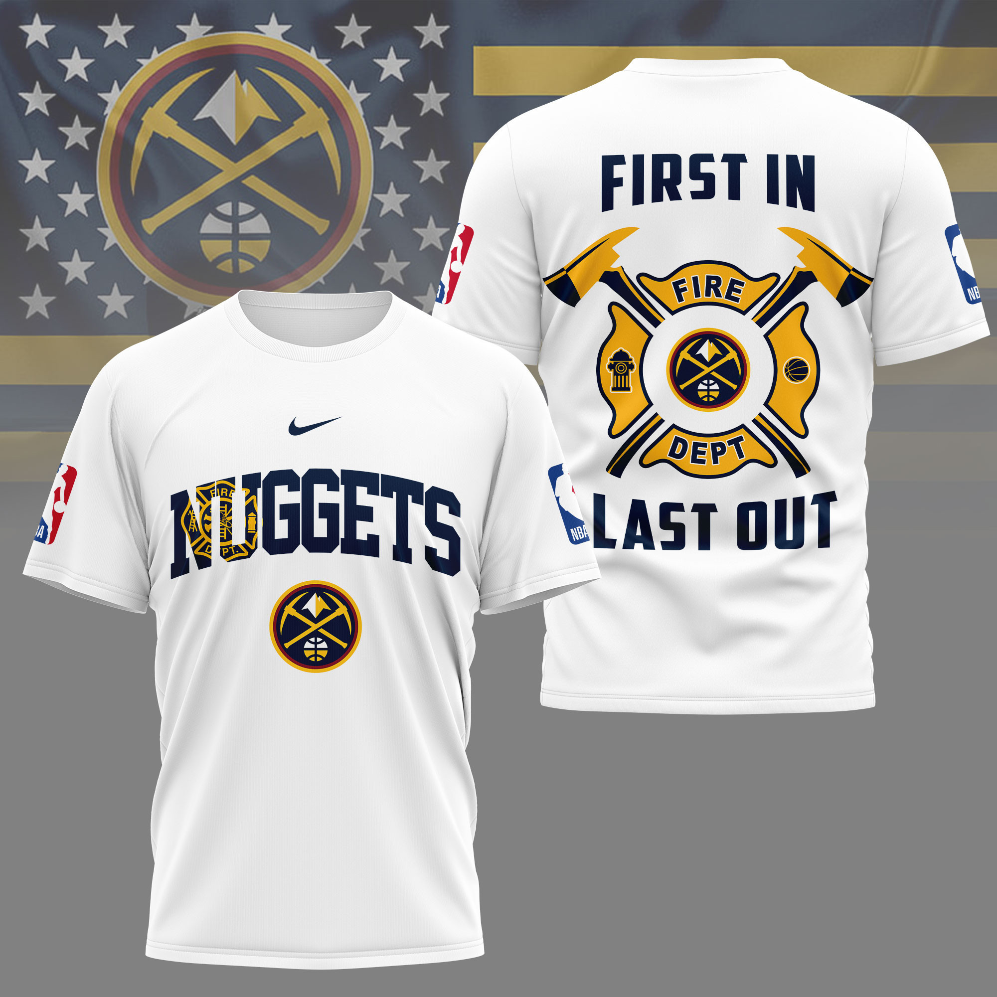 Denver Nuggets | Premium NBA Fire Dept 3D Shirt TD