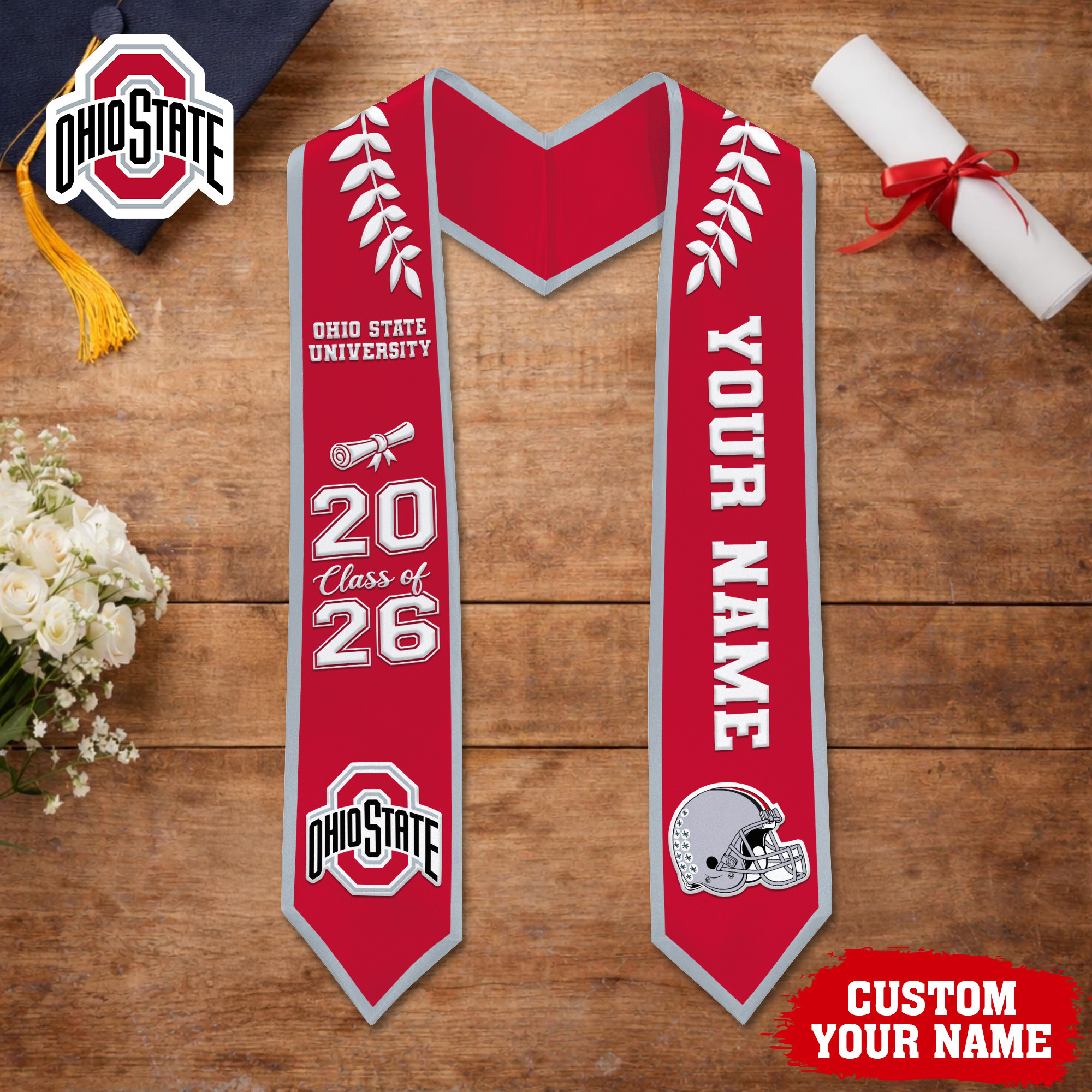 Ohio State Buckeyes | Premium NCAA Graduation Stole NY