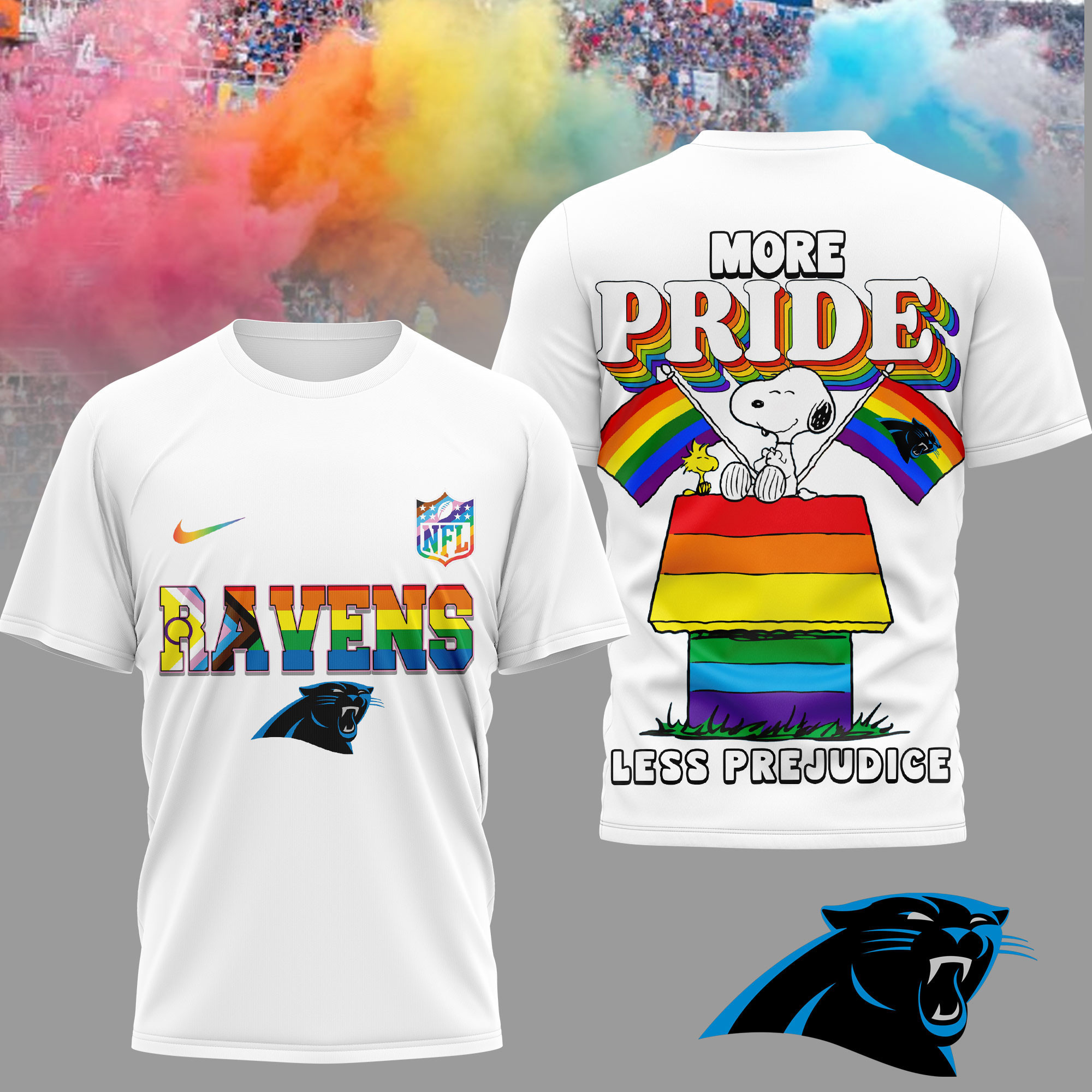 Carolina Panthers | Premium NFL Snoopy Pride Month 3D T-Shirt HY