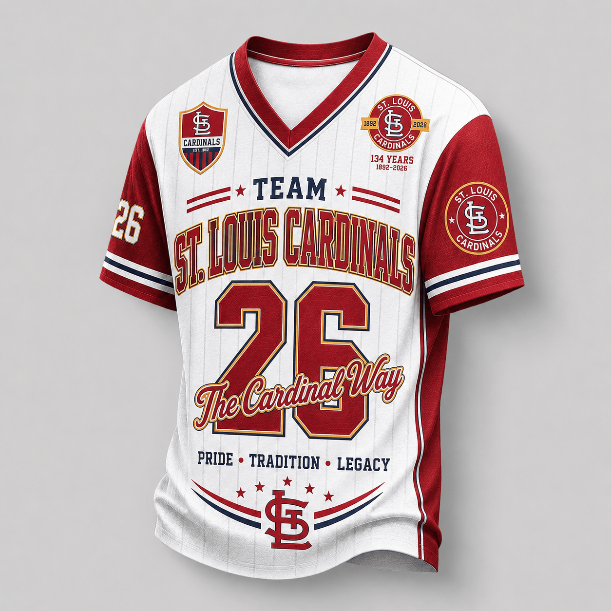 St. Louis Cardinals | Premium MLB Legacy Pride V-Neck Jersey