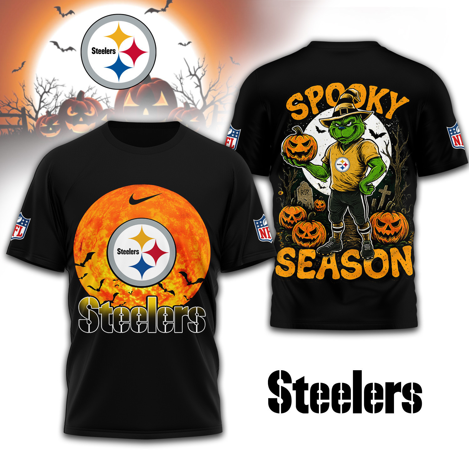 Pittsburgh Steelers | Premium NFL Spooky Season 3D Shirt TD