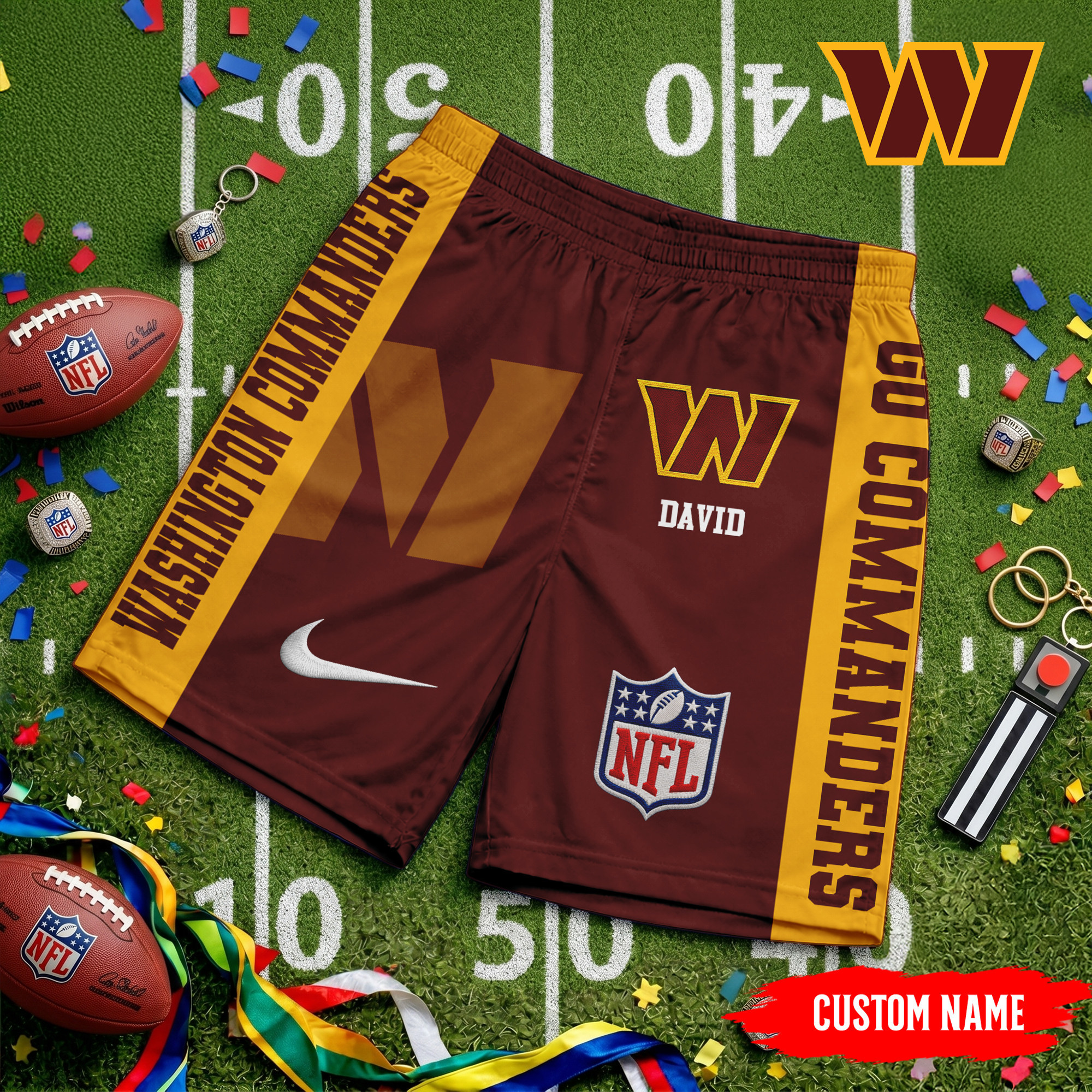 Washington Commanders | Premium NFL Game Day Personalized Shorts TD