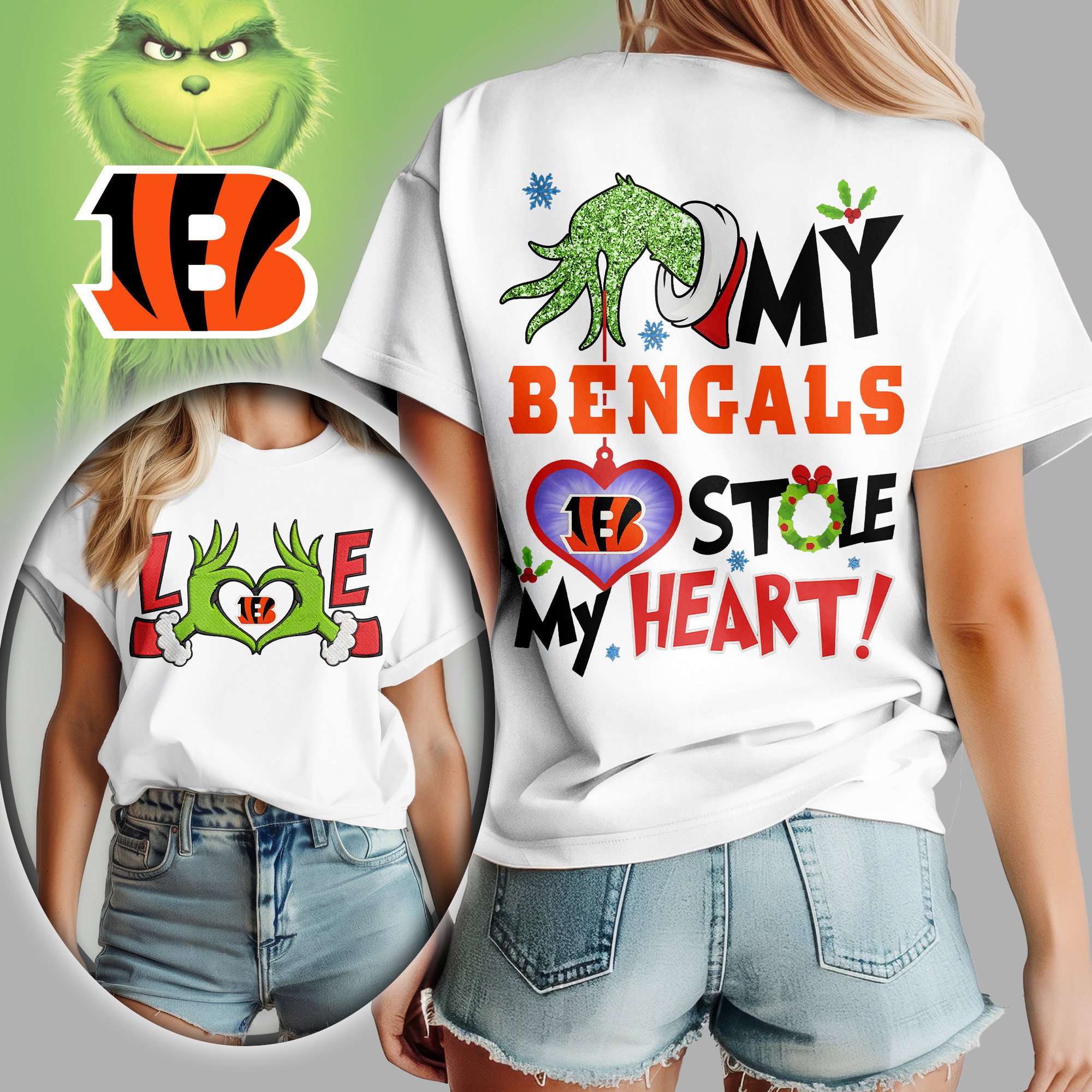 Cincinnati Bengals | Premium NFL Grinch Women's Shirt TD