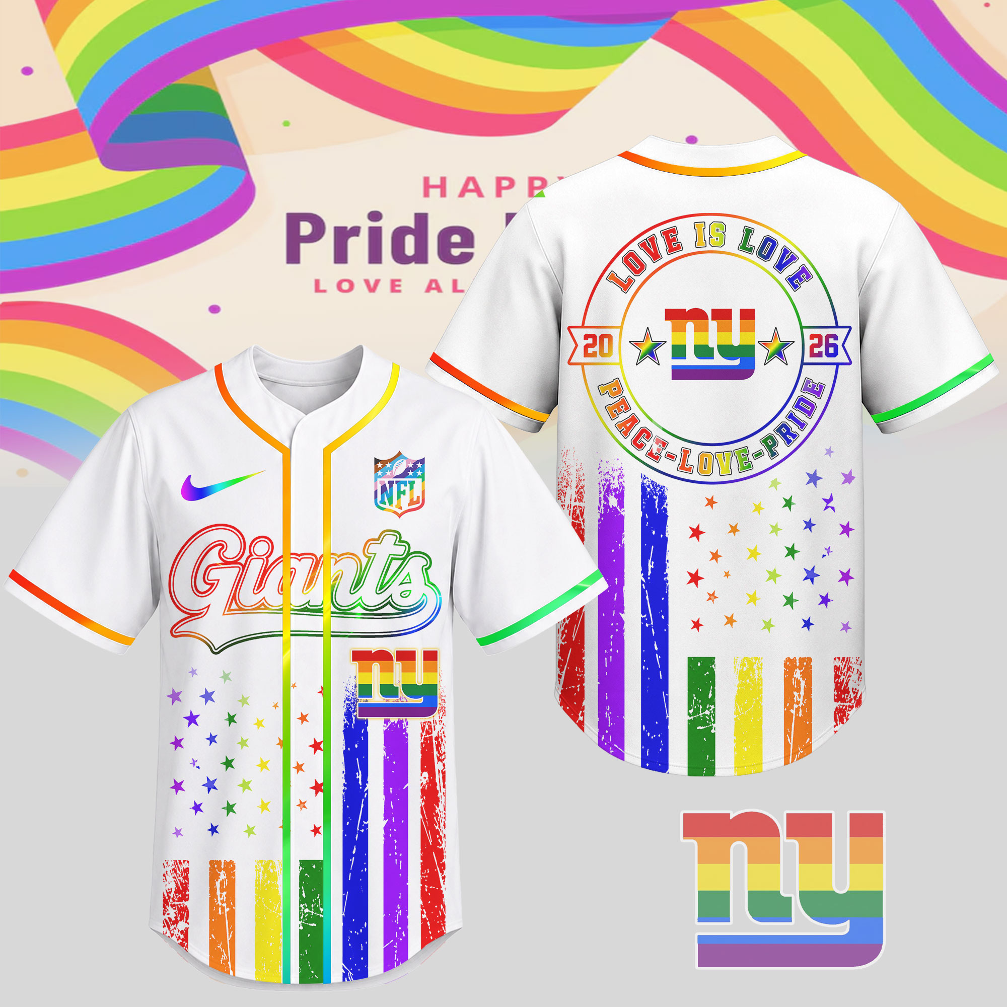 New York Giants | Premium NFL Pride Love Limited Edition Jersey NTH1