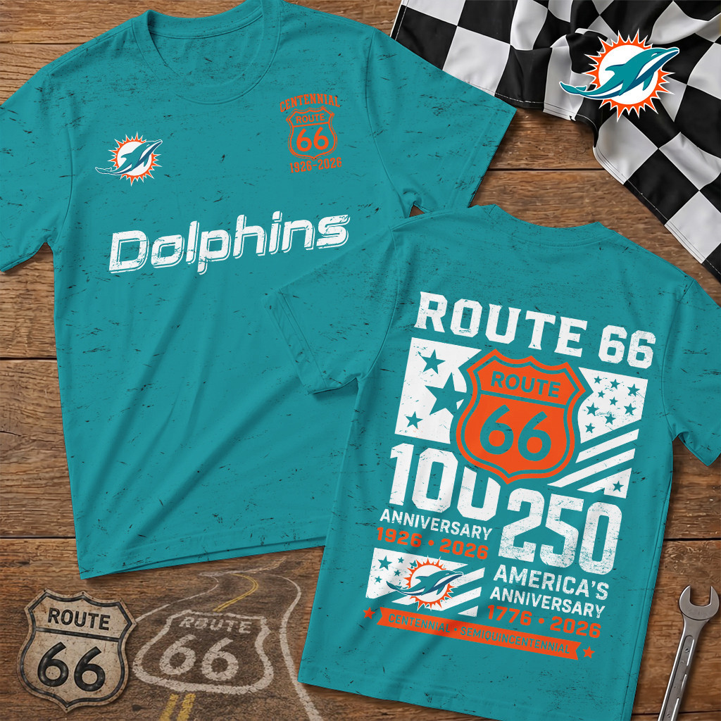 Miami Dolphins | Premium NFL Route 66 Centennial T-Shirt TD