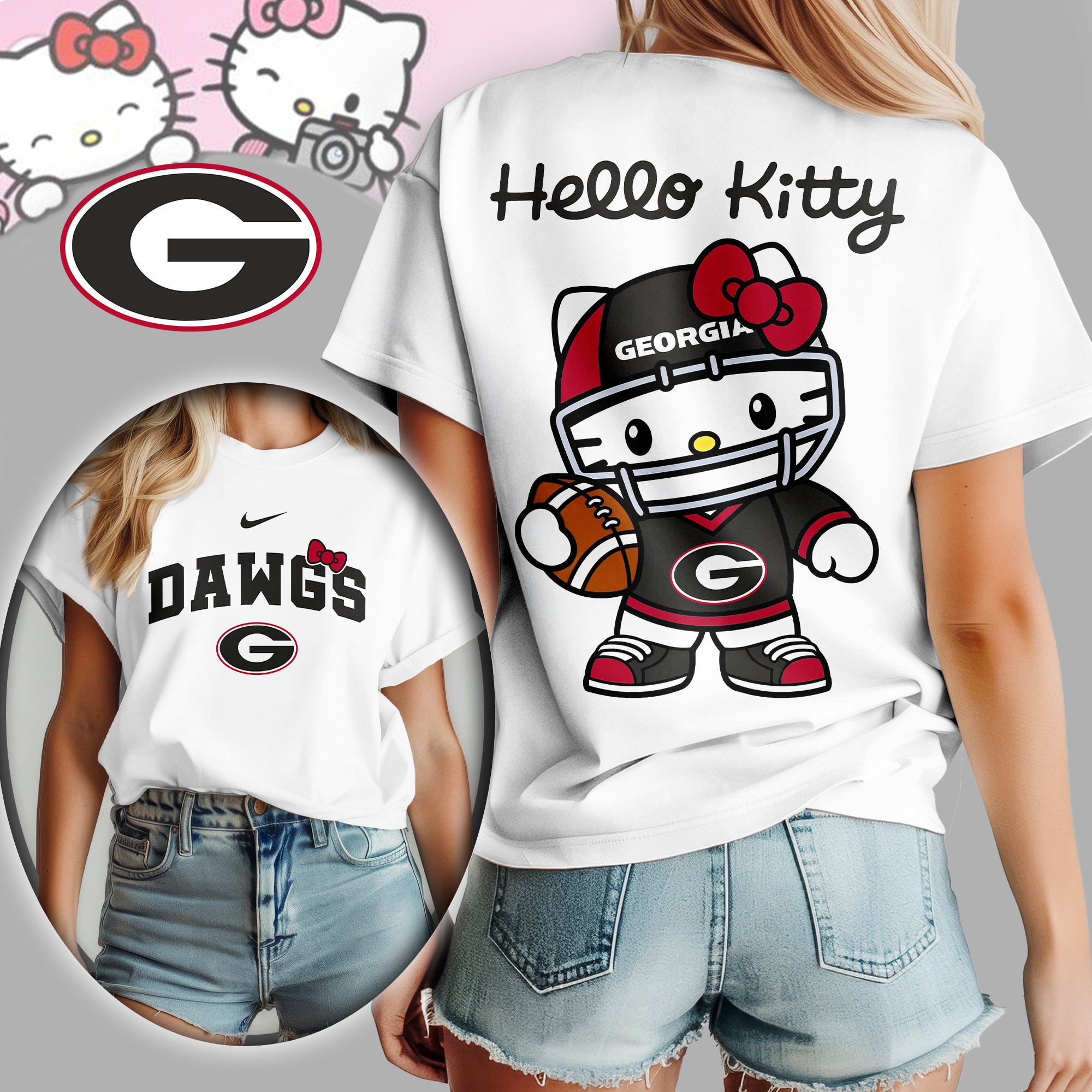 Georgia Bulldogs | Premium NCAA Hello Kitty Women's Shirt TD