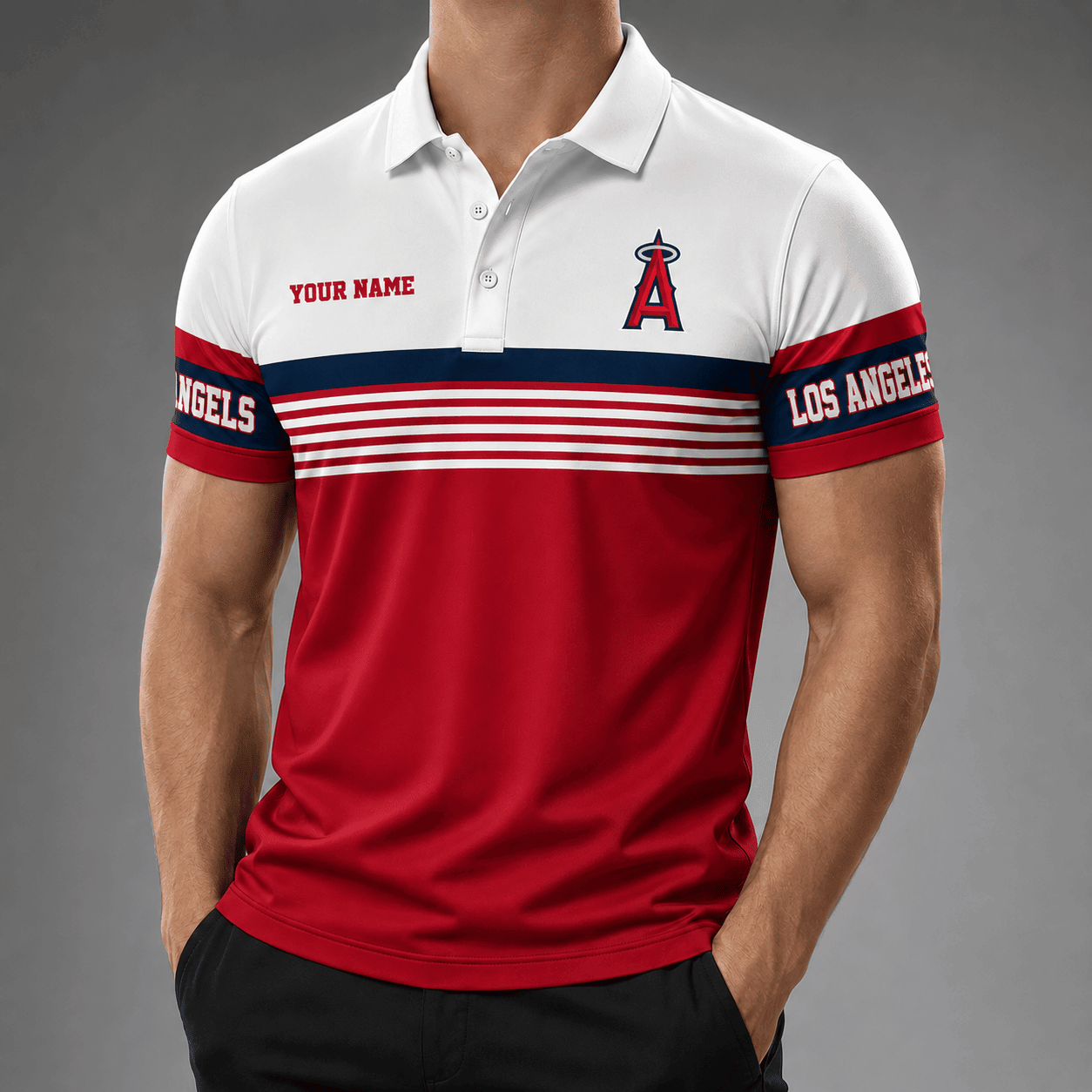 Los Angeles Angels | Premium MLB Personalized Men's Polo Shirt