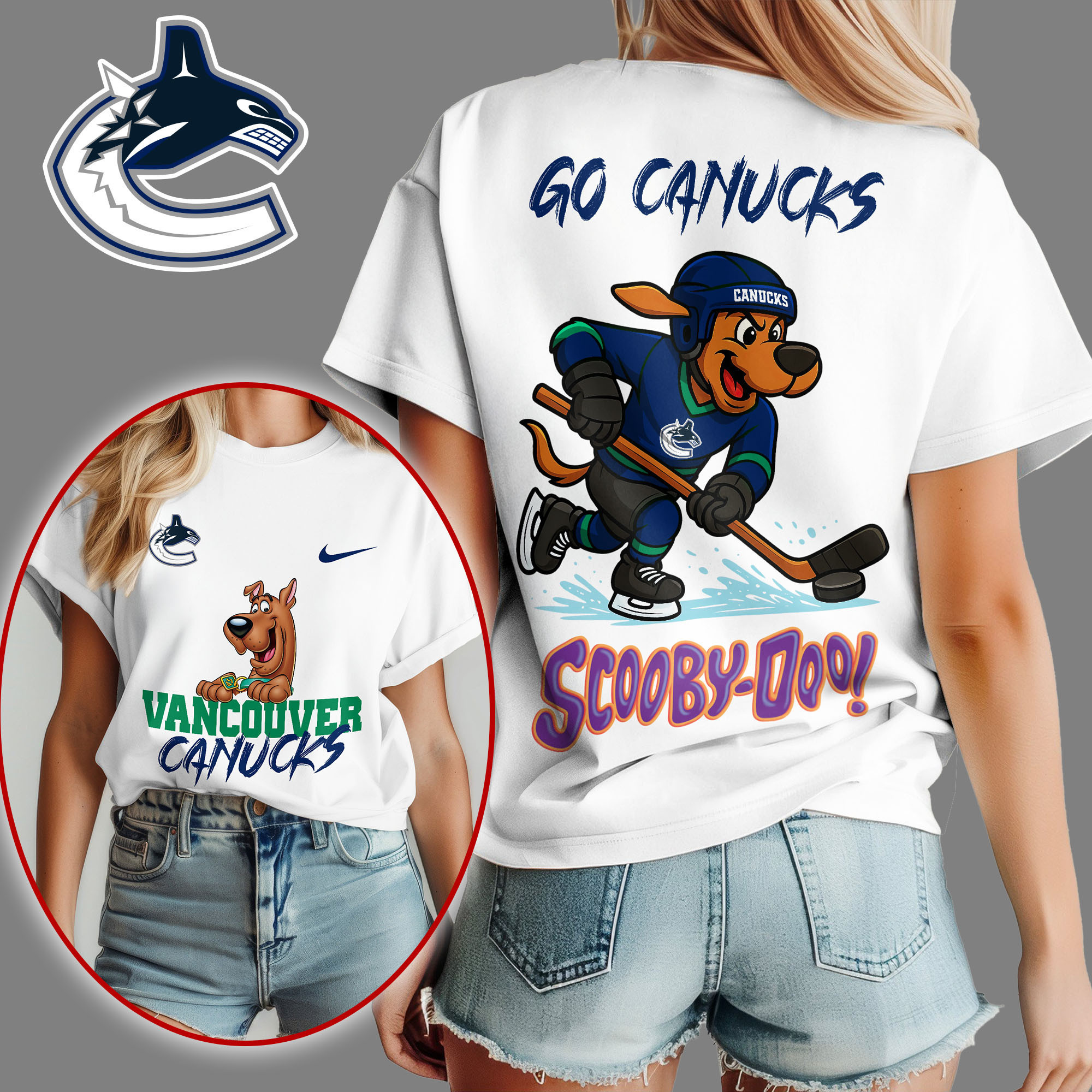 Vancouver Canucks | Premium NHL Scooby-Doo Fan Women's Shirt NY