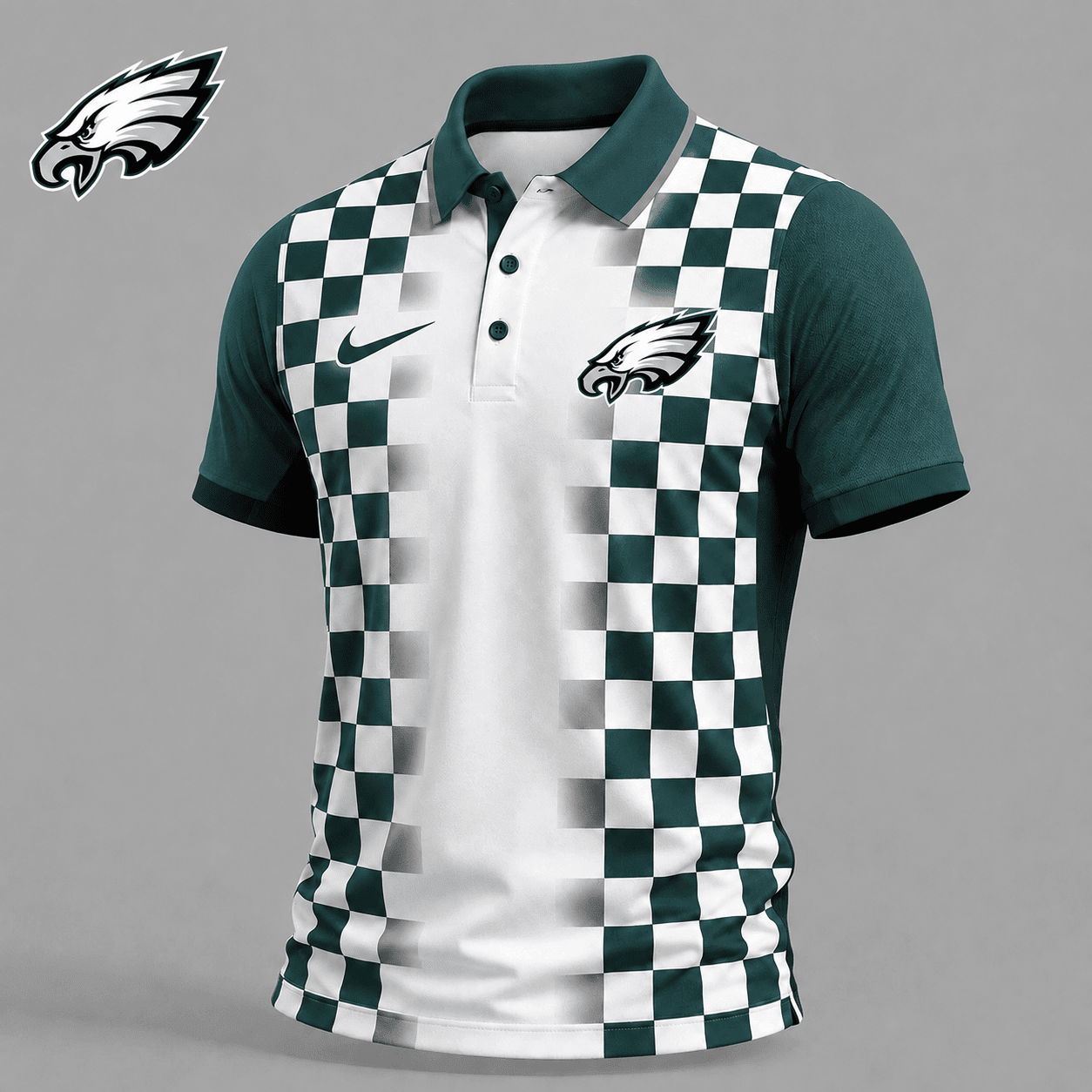 Philadelphia Eagles | Premium NFL Checkered Fade Polo Shirt NY