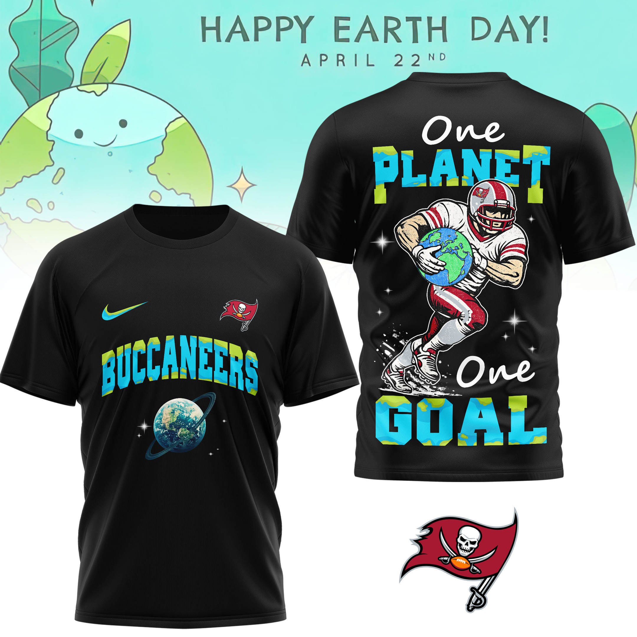 Tampa Bay Buccaneers | Premium NFL x Earth Day 3D Shirt HY