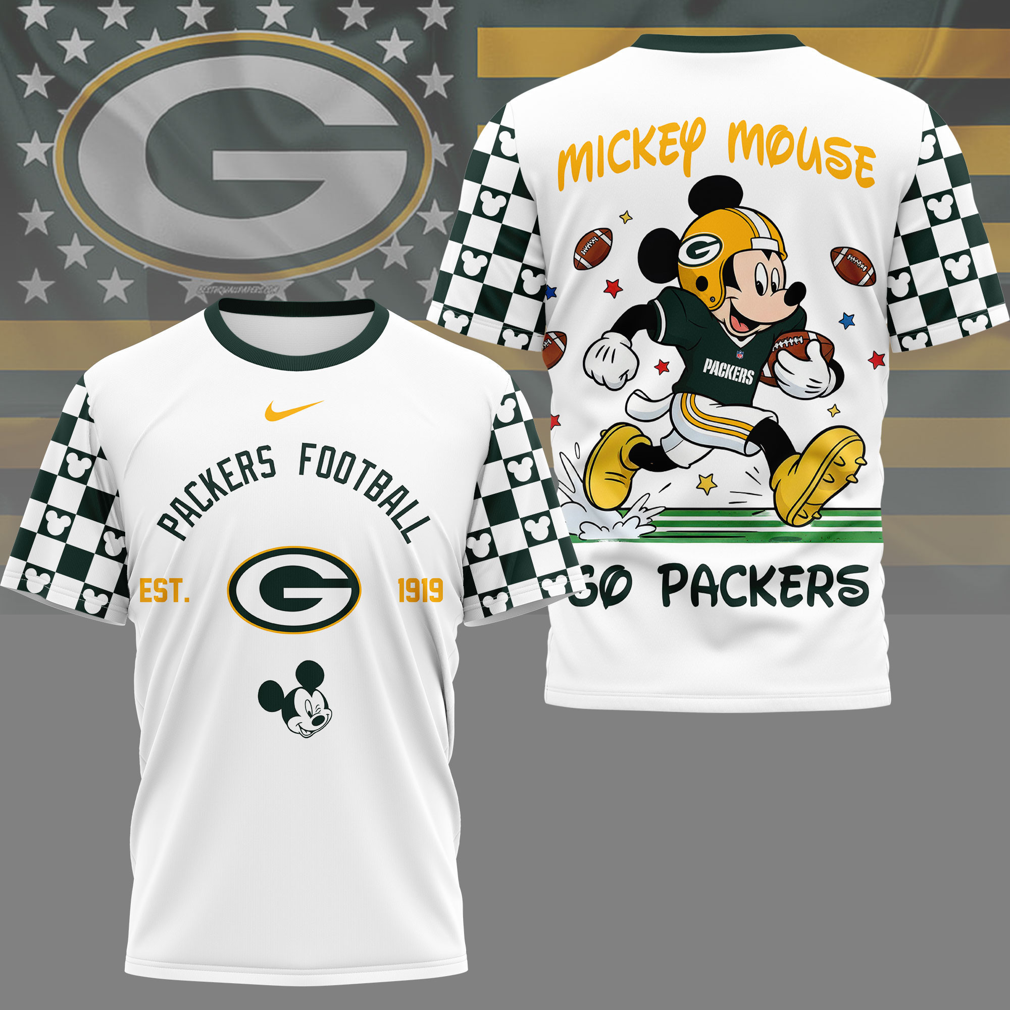 Green Bay Packers | Premium NFL Mickey Football 3D Shirt NY