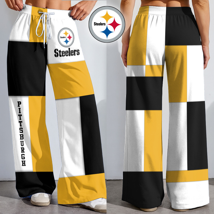 Pittsburgh Steelers | Premium NFL Color Block Football High-Stretch Casual Pants HI