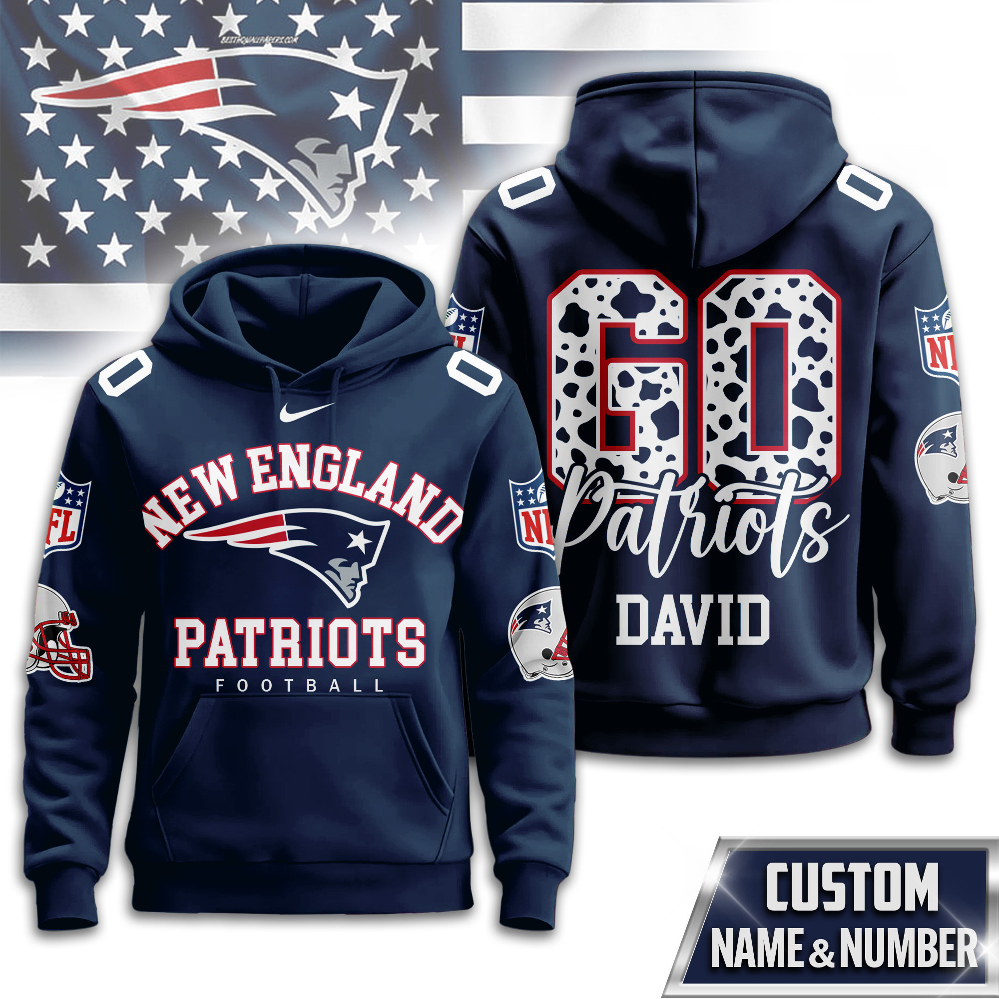 New England Patriots | Premium NFL Custom Game Day Hoodie TD