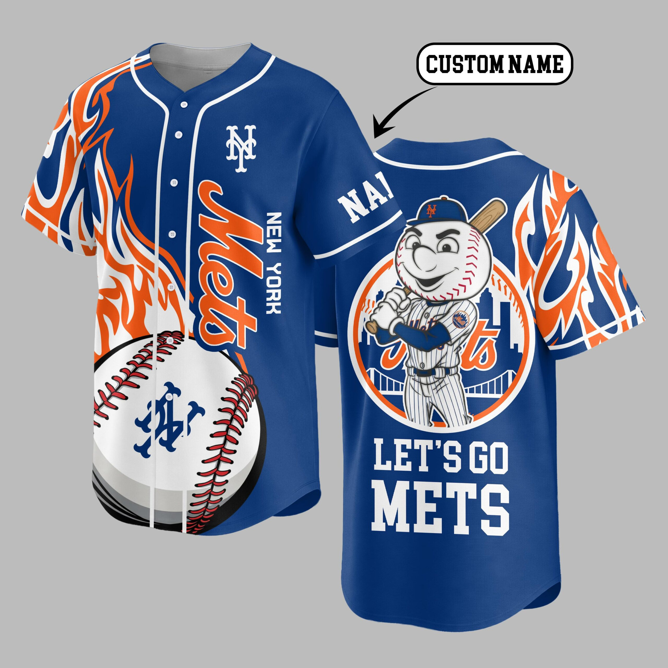 New York Mets | Premium MLB Flame Spirit Baseball Jersey