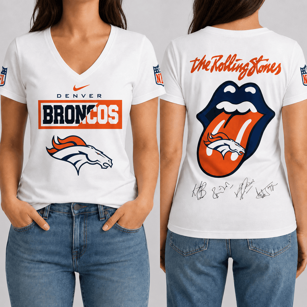 Denver Broncos | Premium NFL Rock 'n' Roll Spirit T-Shirt TD