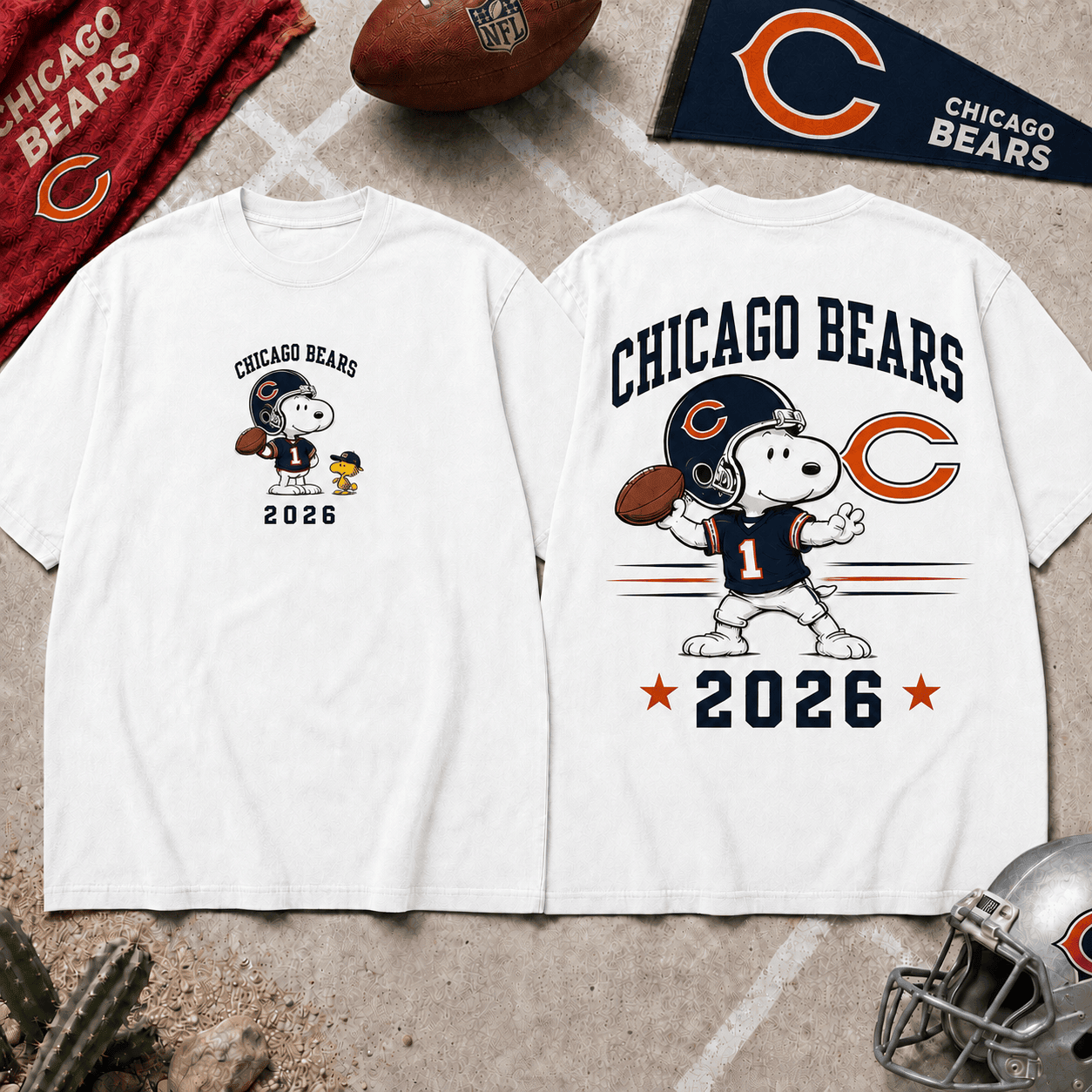 Chicago Bears | Premium Snoopy NFL Football 2026 3D Shirt For Football Fans NNK
